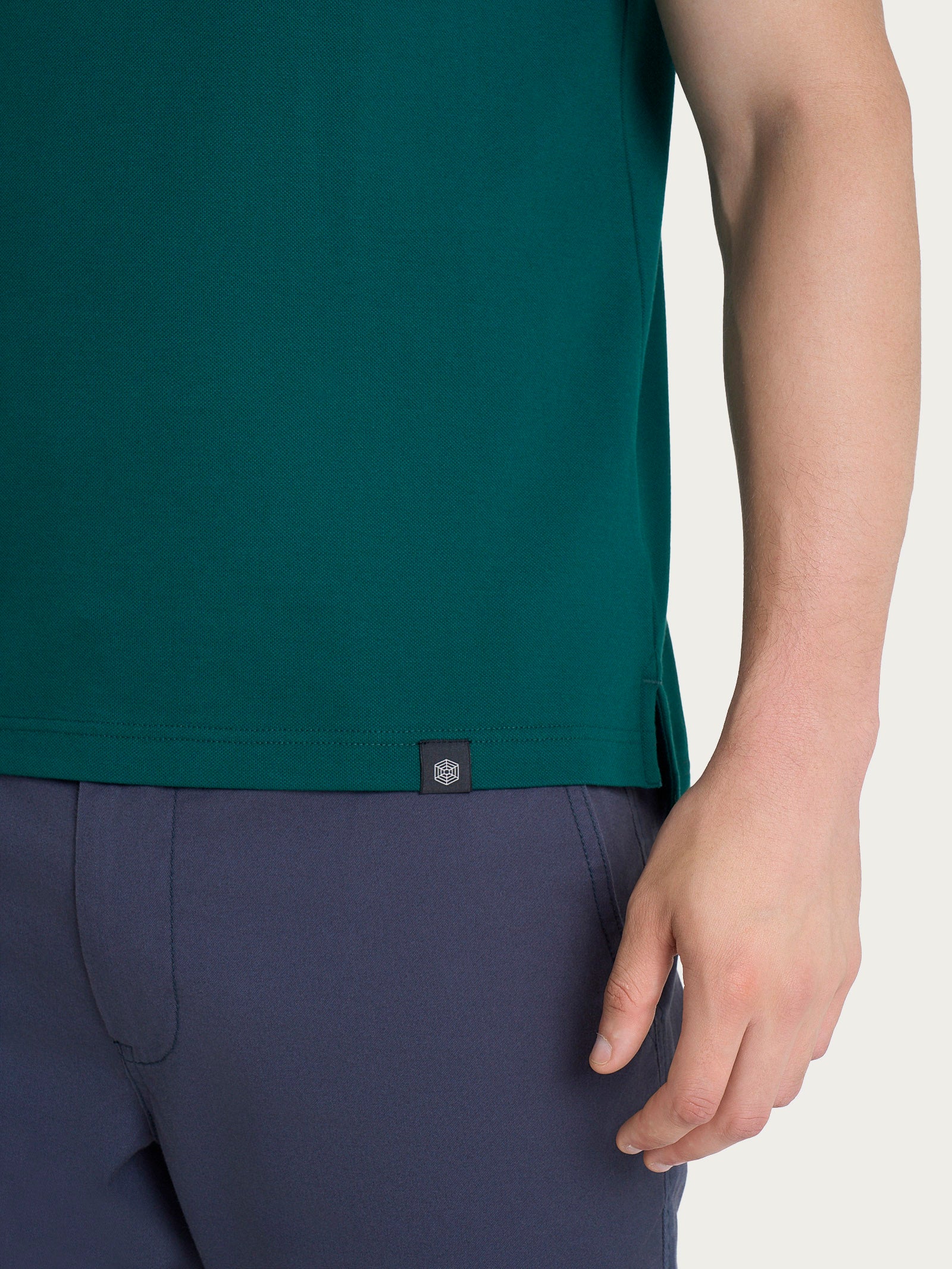 Polo in Eco Cotton Piquet Stretch - Rain Forest - Image 4