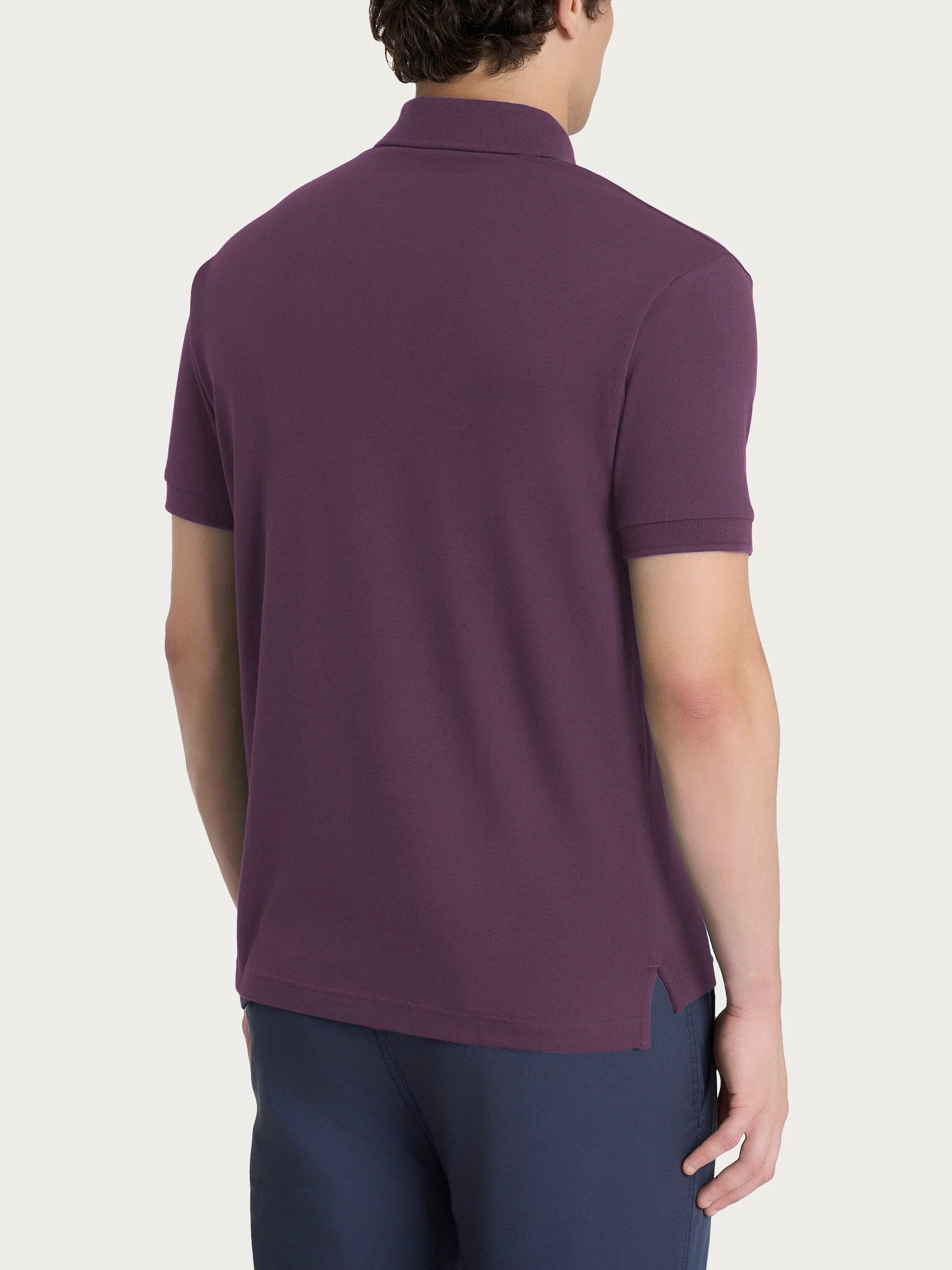 Polo in Eco Cotton Piquet Stretch - Plum Perfect - Image 2