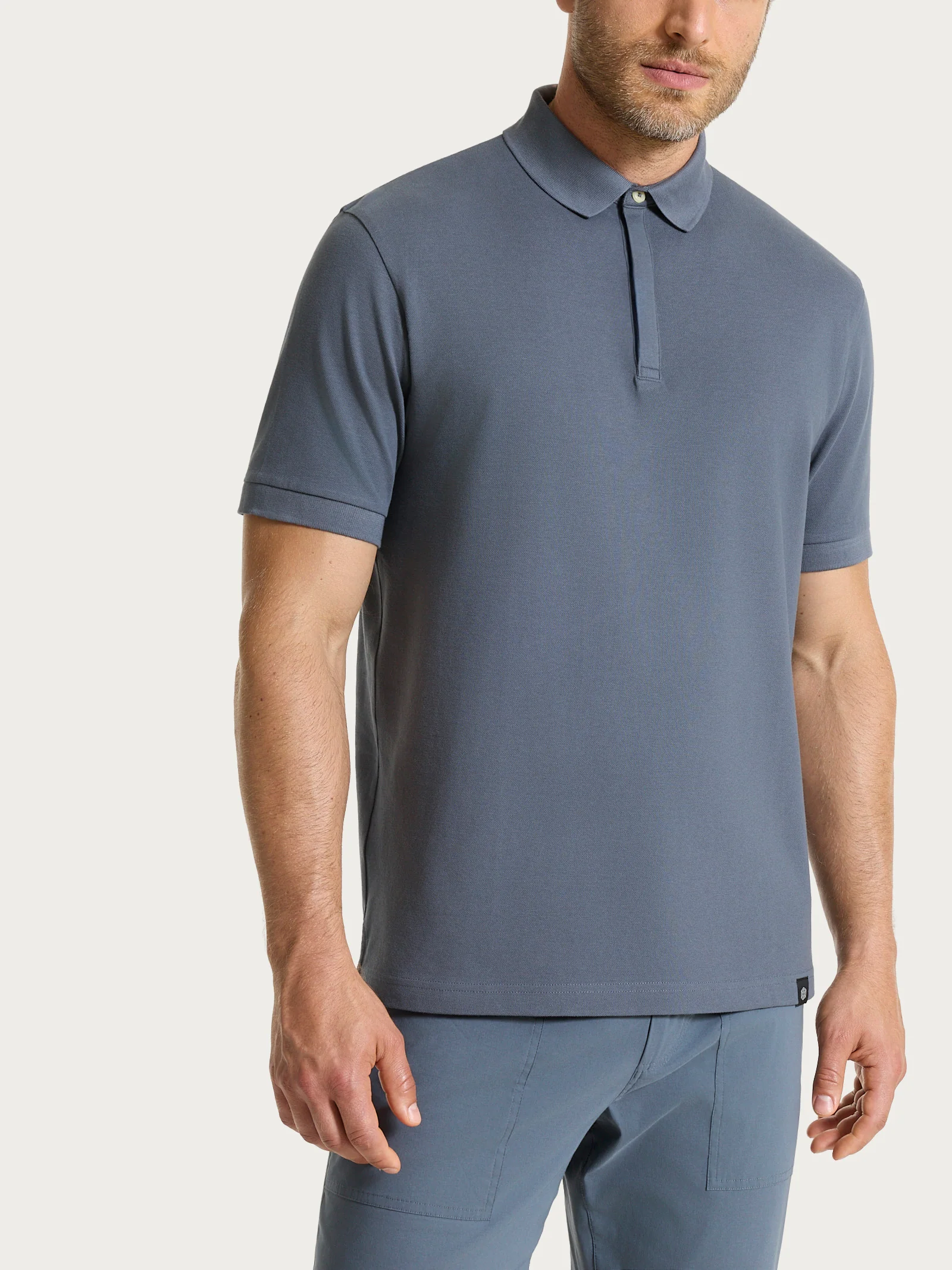 Polo in Eco Cotton Piquet Stretch - Turbulence - Image 2