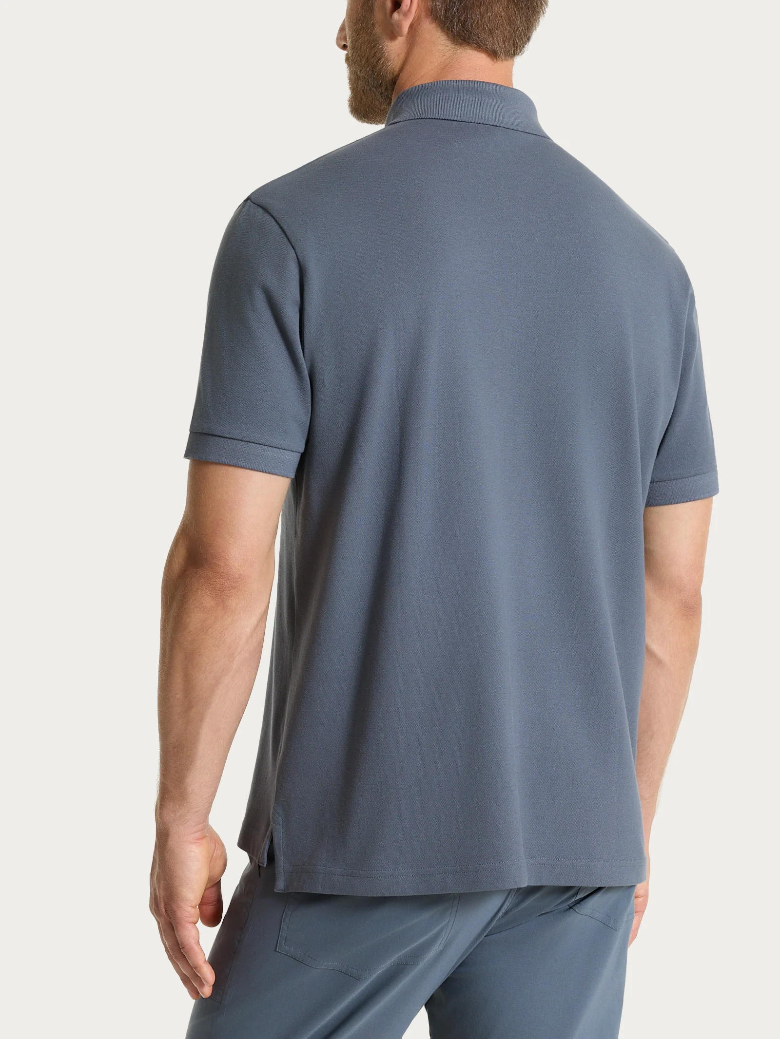 Polo in Eco Cotton Piquet Stretch - Turbulence - Image 3