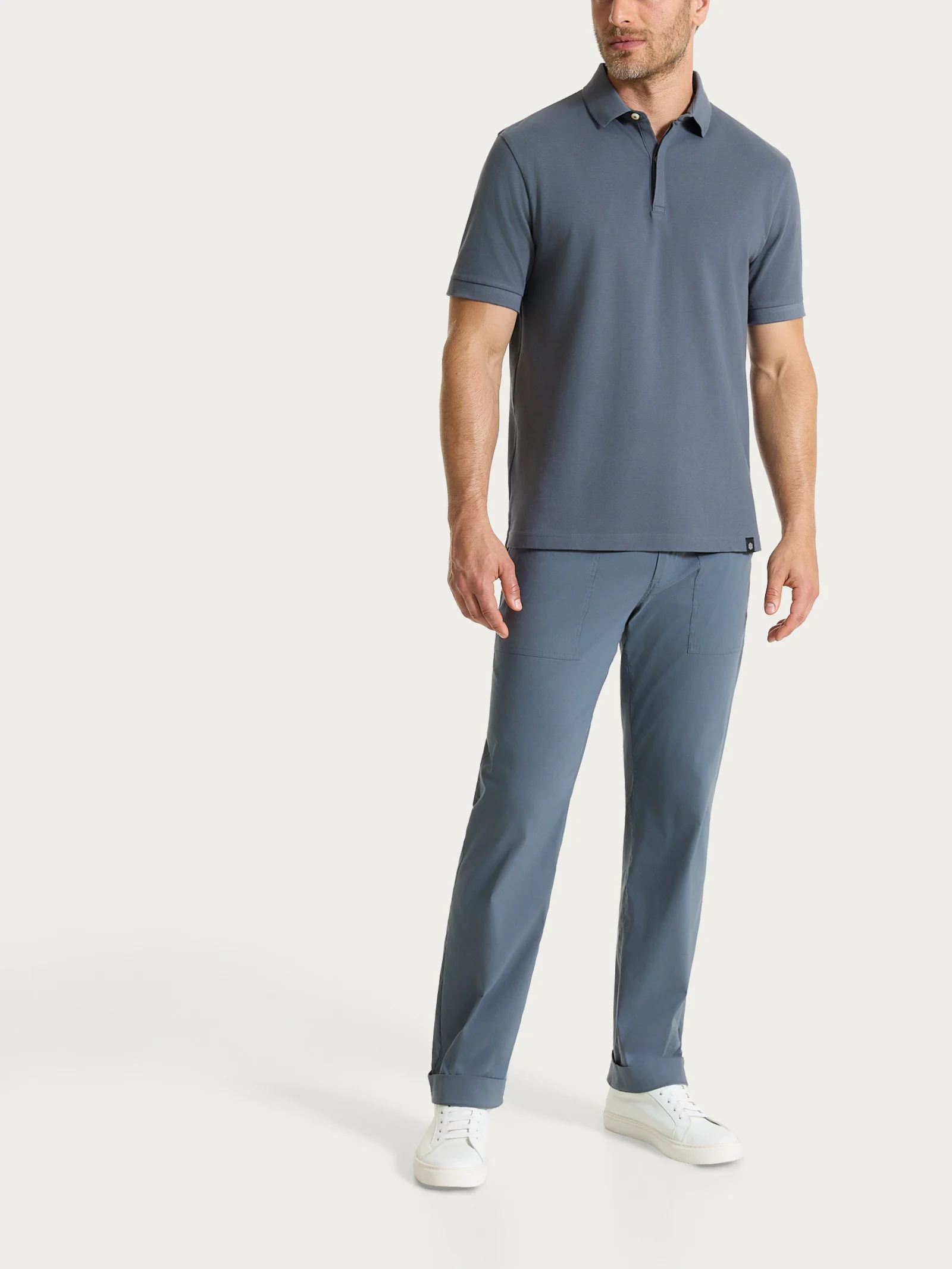 Polo in Eco Cotton Piquet Stretch - Turbulence - Image 5