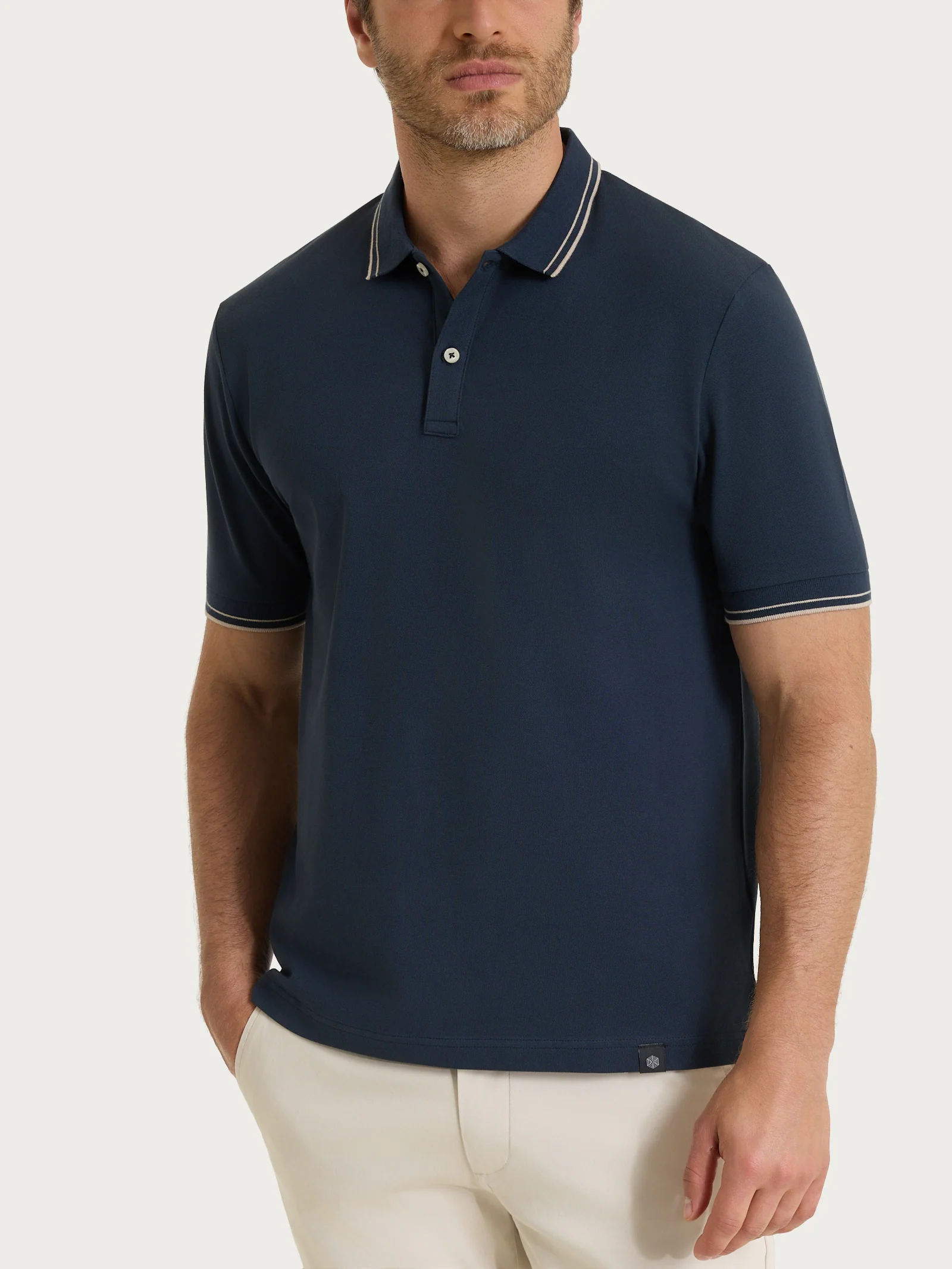 Polo in Eco Cotton Piquet Stretch - Fant.Outer Space