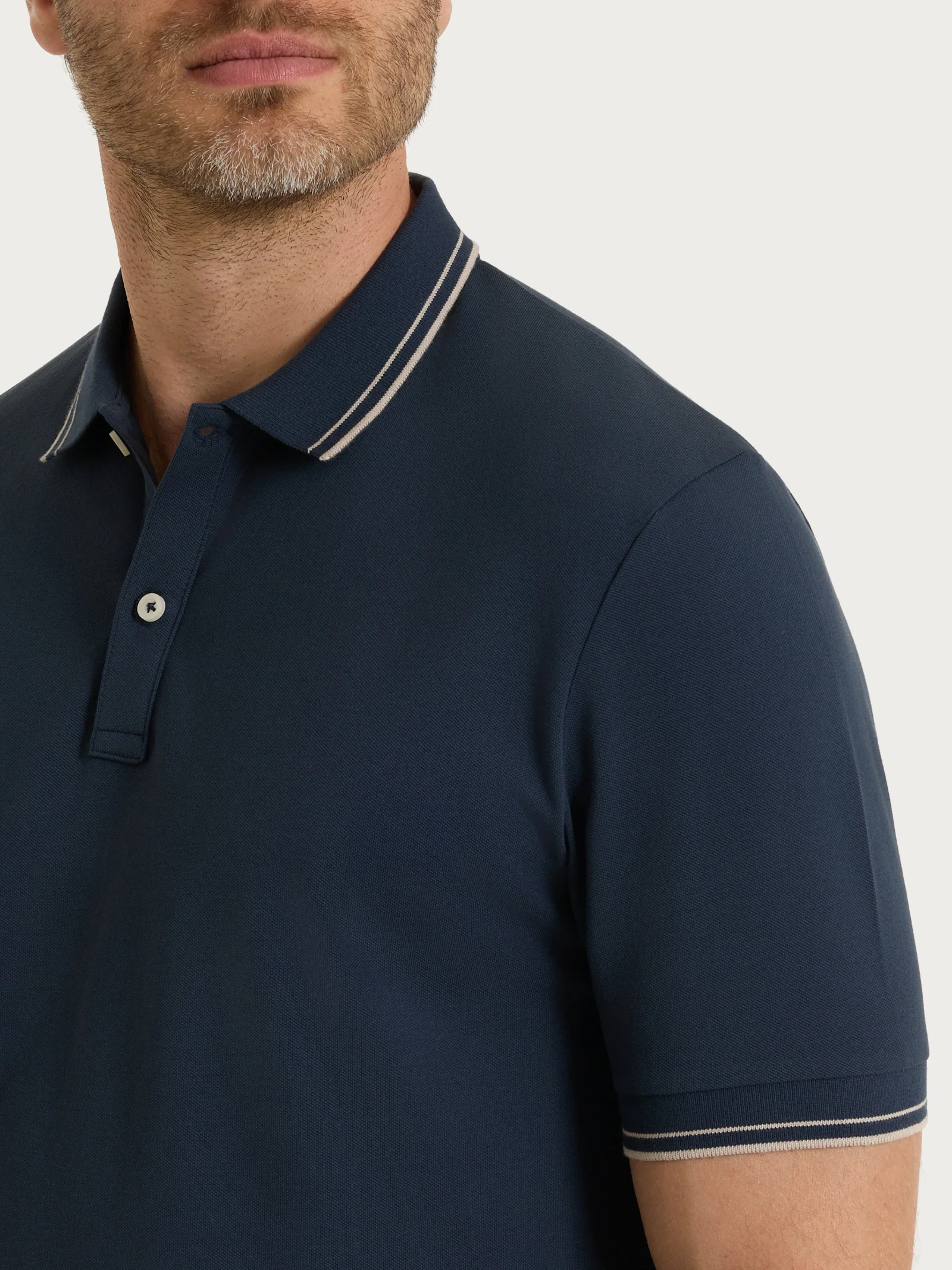 Polo in Eco Cotton Piquet Stretch - Fant.Outer Space - Image 3