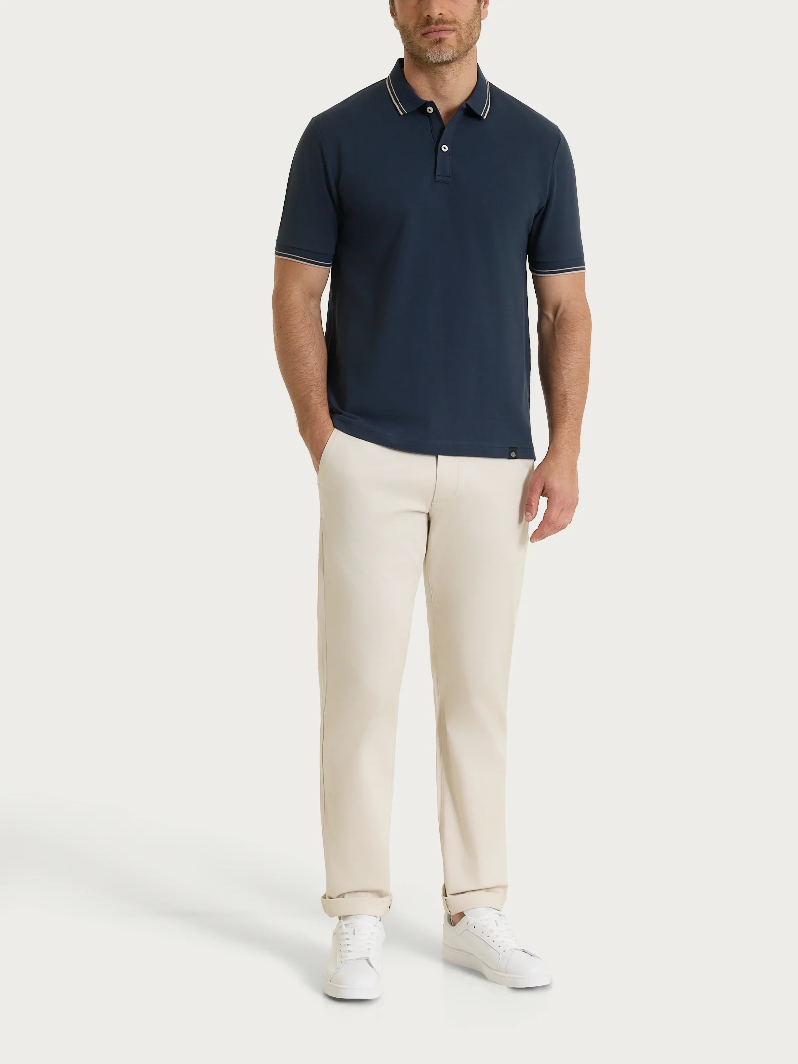 Polo in Eco Cotton Piquet Stretch - Fant.Outer Space - Image 5