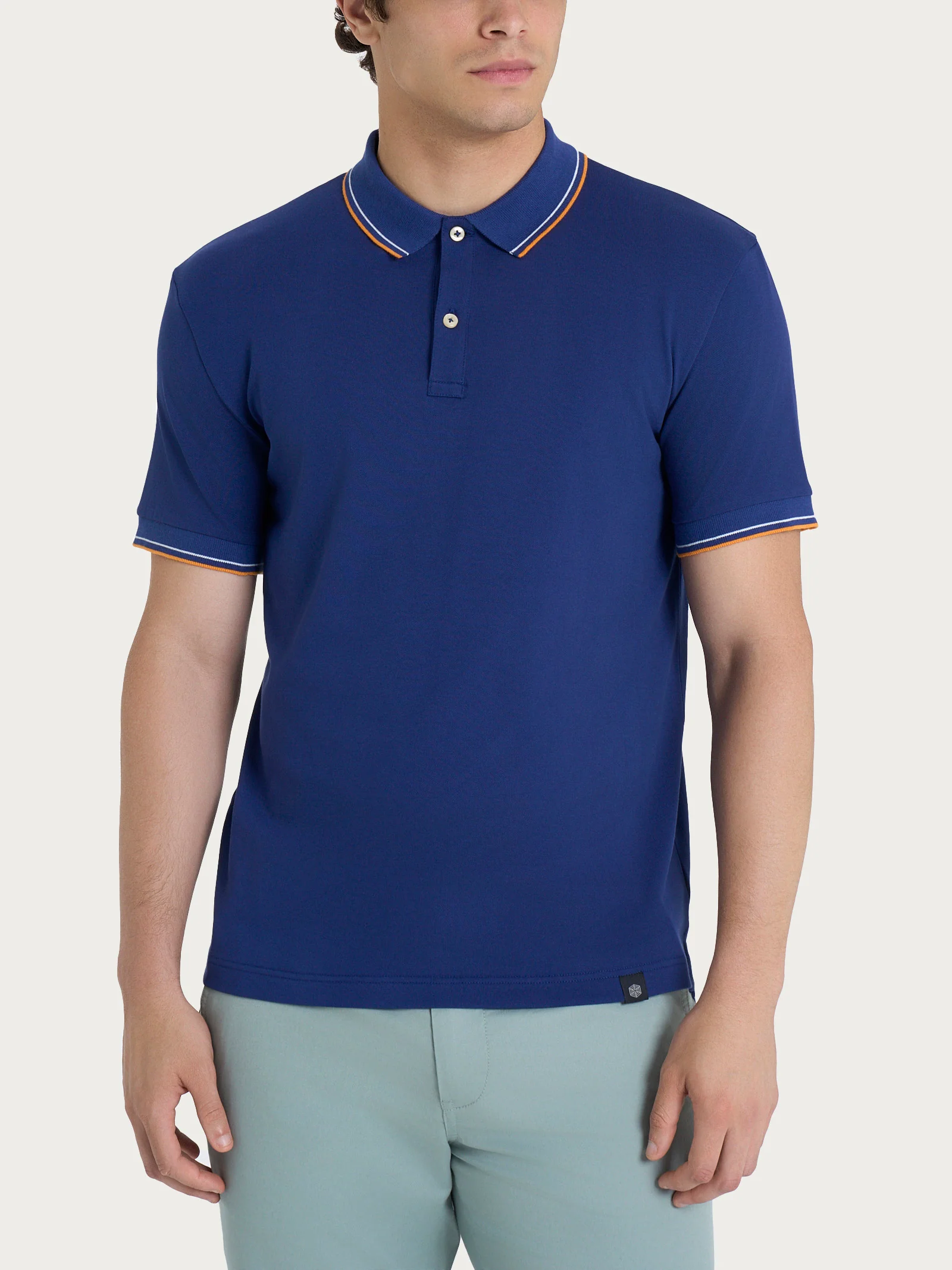 Polo in Eco Cotton Piquet Stretch - Fant. Blueberry