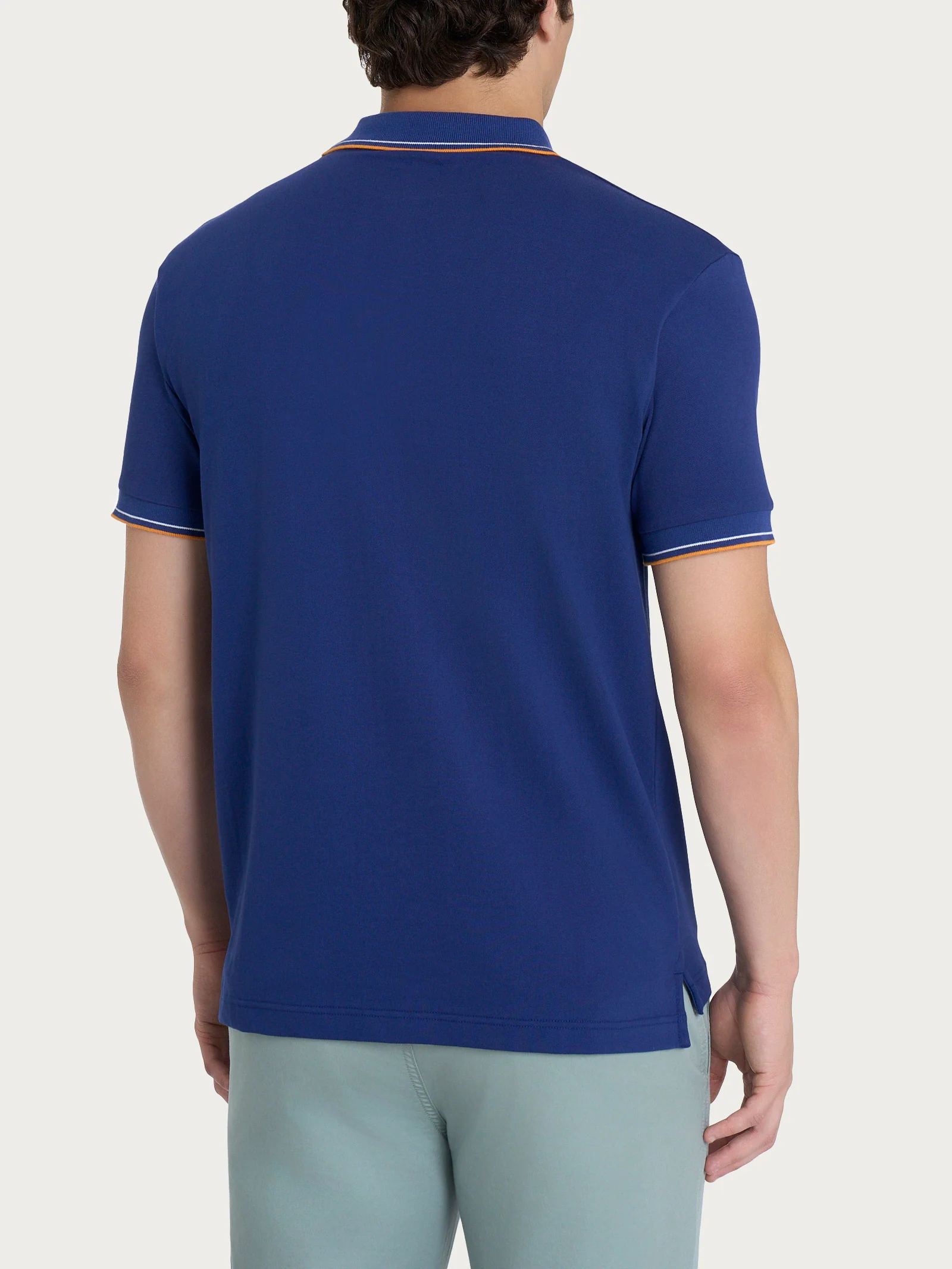 Polo in Eco Cotton Piquet Stretch - Fant. Blueberry - Image 2