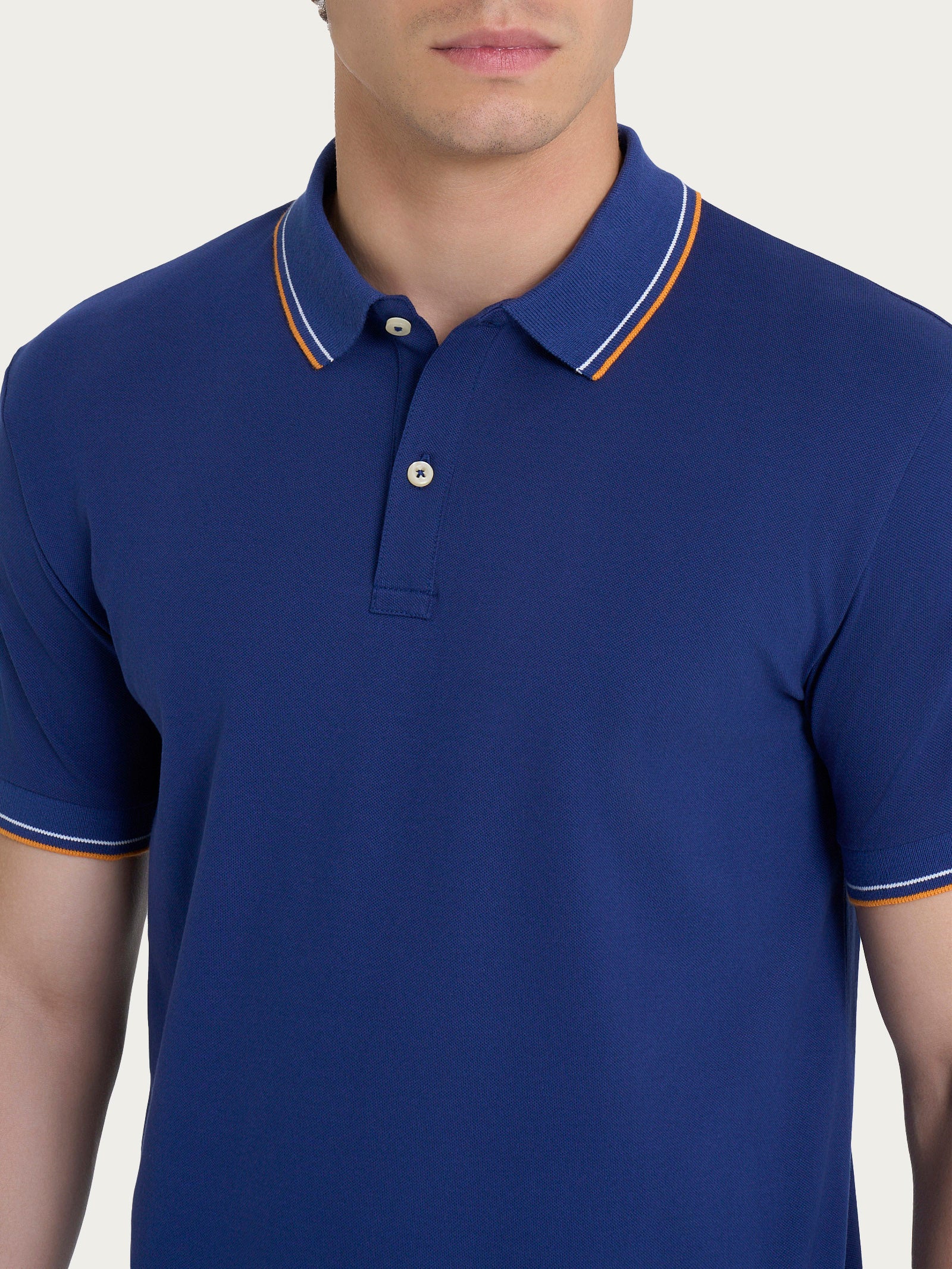Polo in Eco Cotton Piquet Stretch - Fant. Blueberry - Image 4
