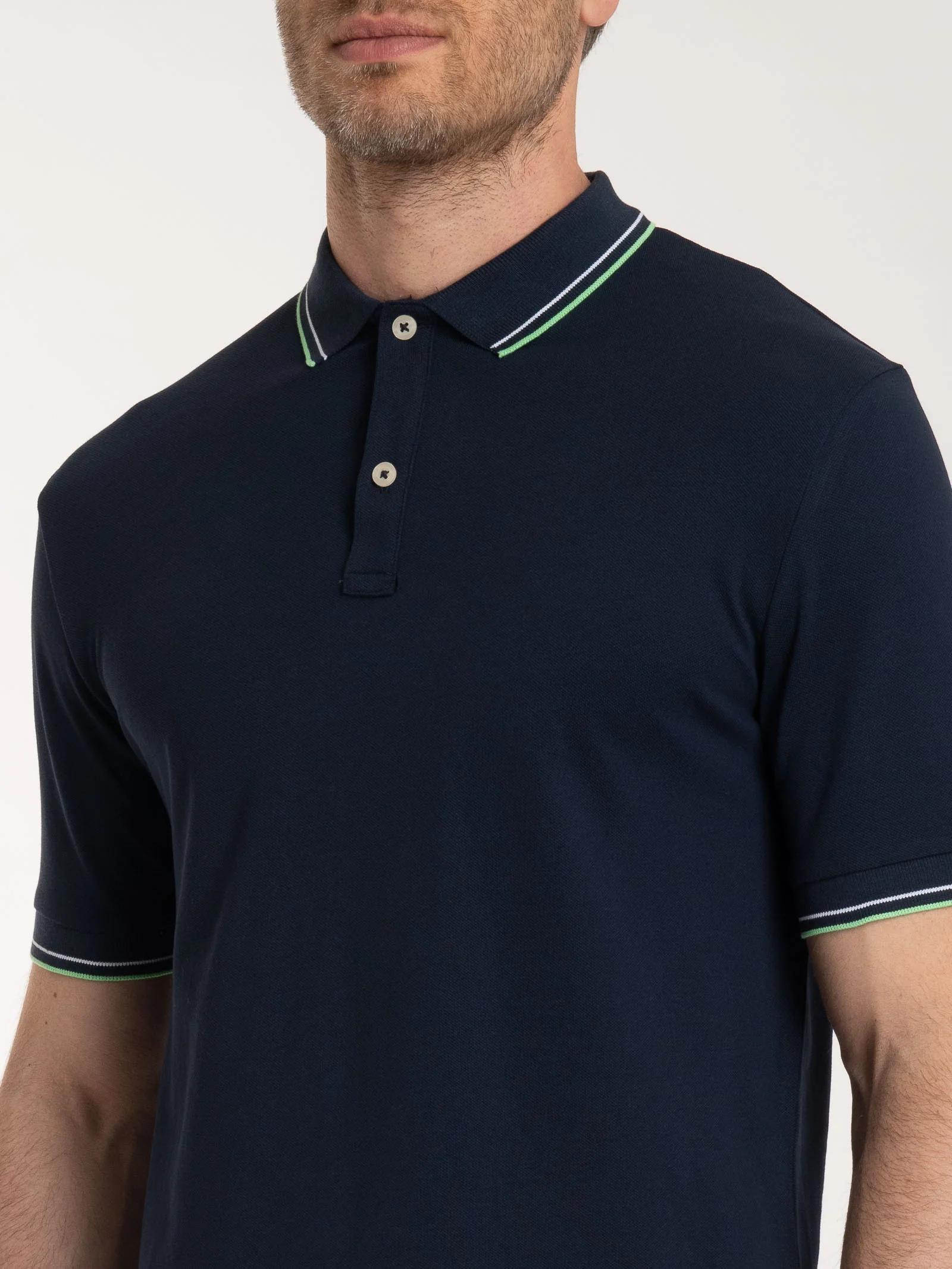 Polo in Eco Cotton Piquet Stretch - Fant.Dark - Image 3
