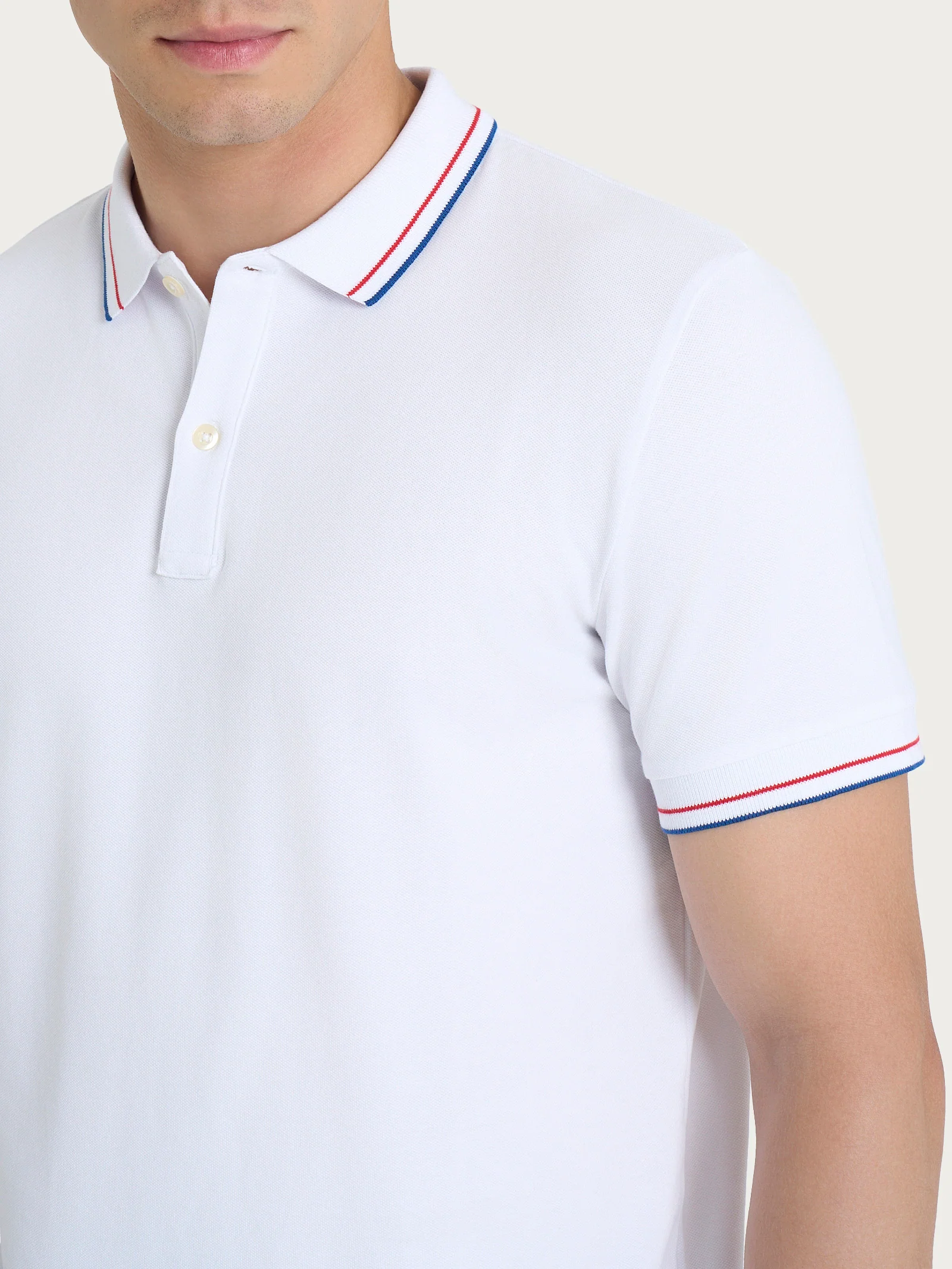 Polo in Eco Cotton Piquet Stretch - Fant.White - Image 3