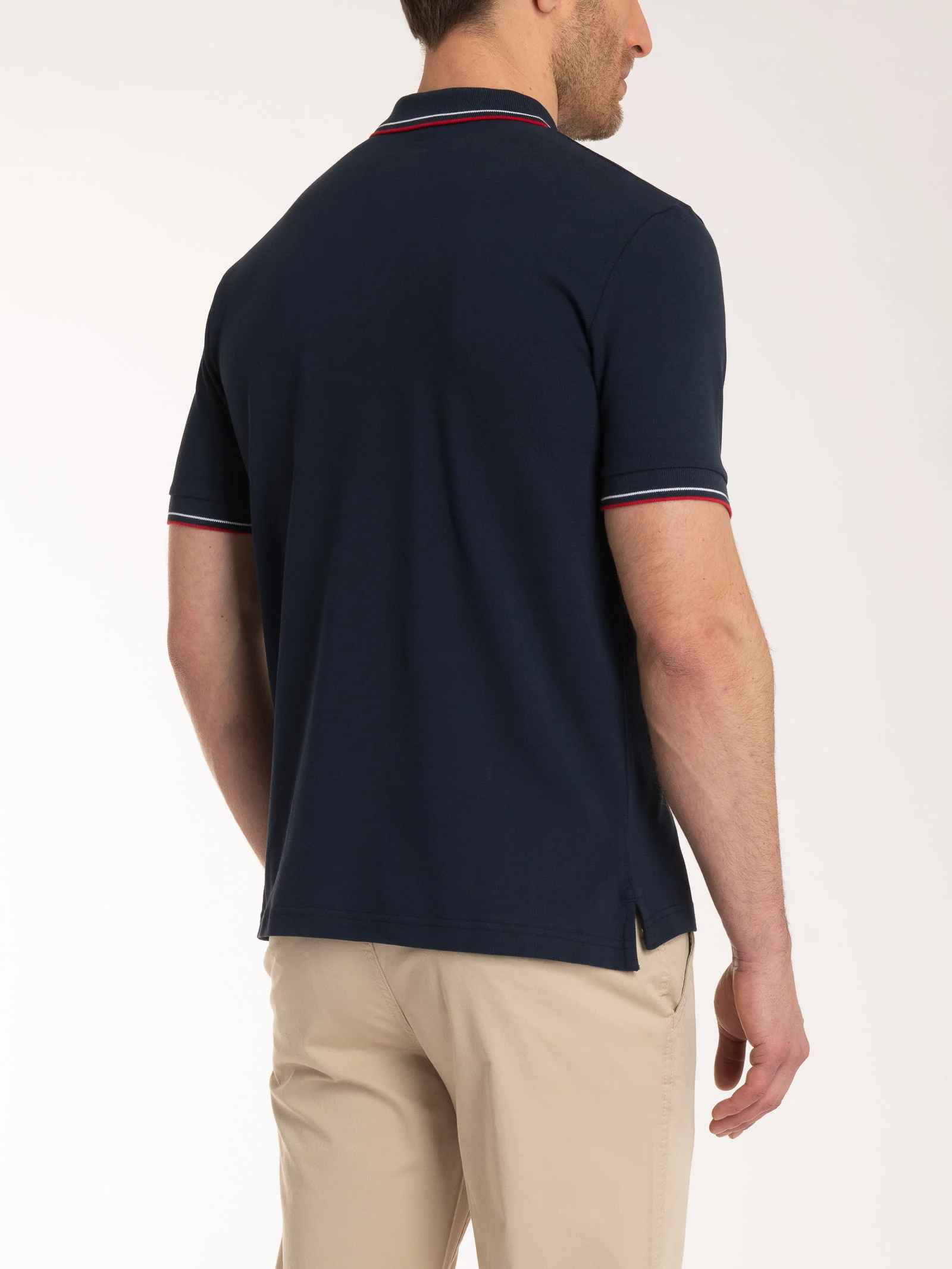 Polo in Eco Cotton Piquet Stretch - Fant.Blu - Image 2