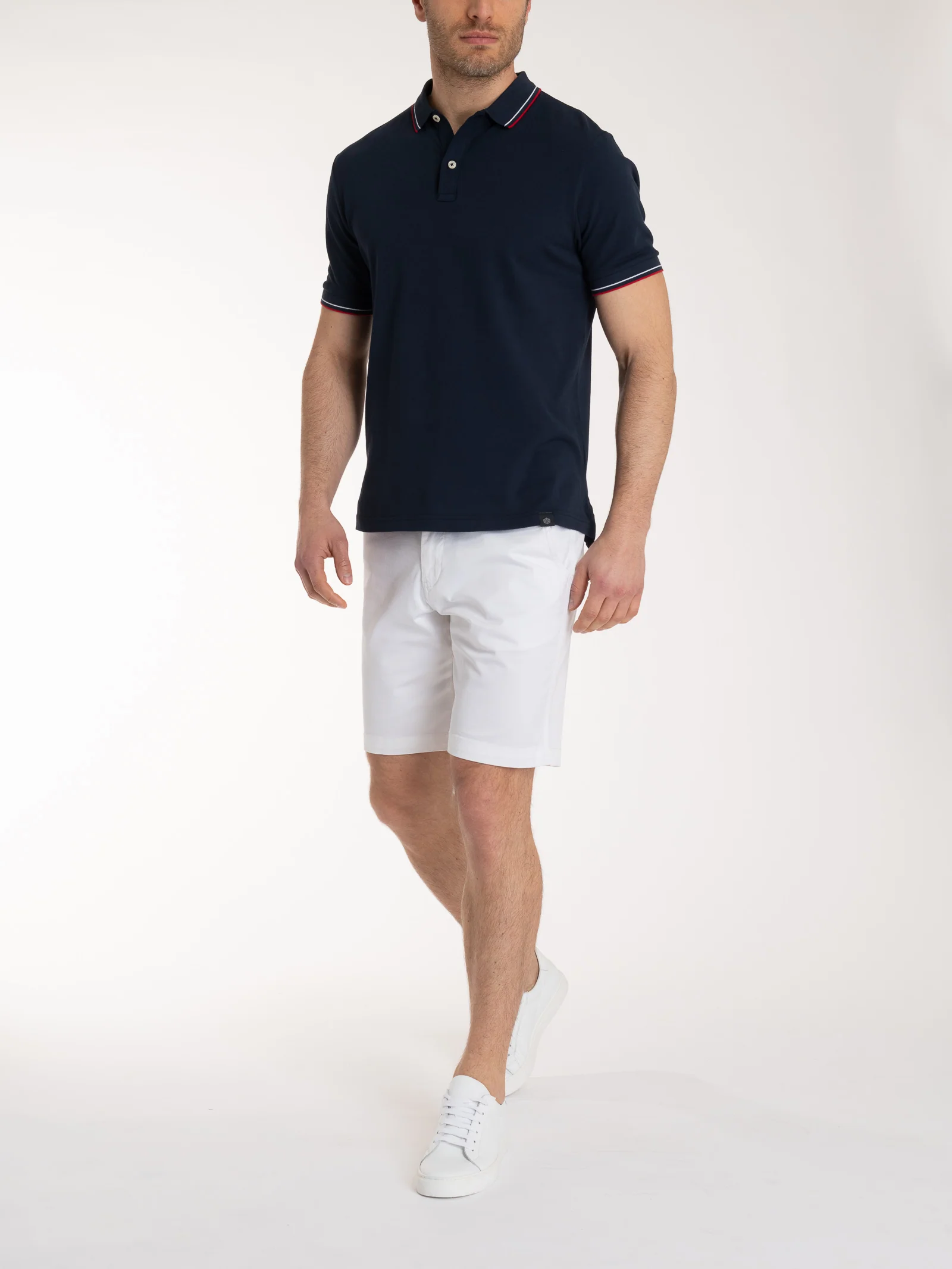 Polo in Eco Cotton Piquet Stretch - Fant.Blu - Image 4