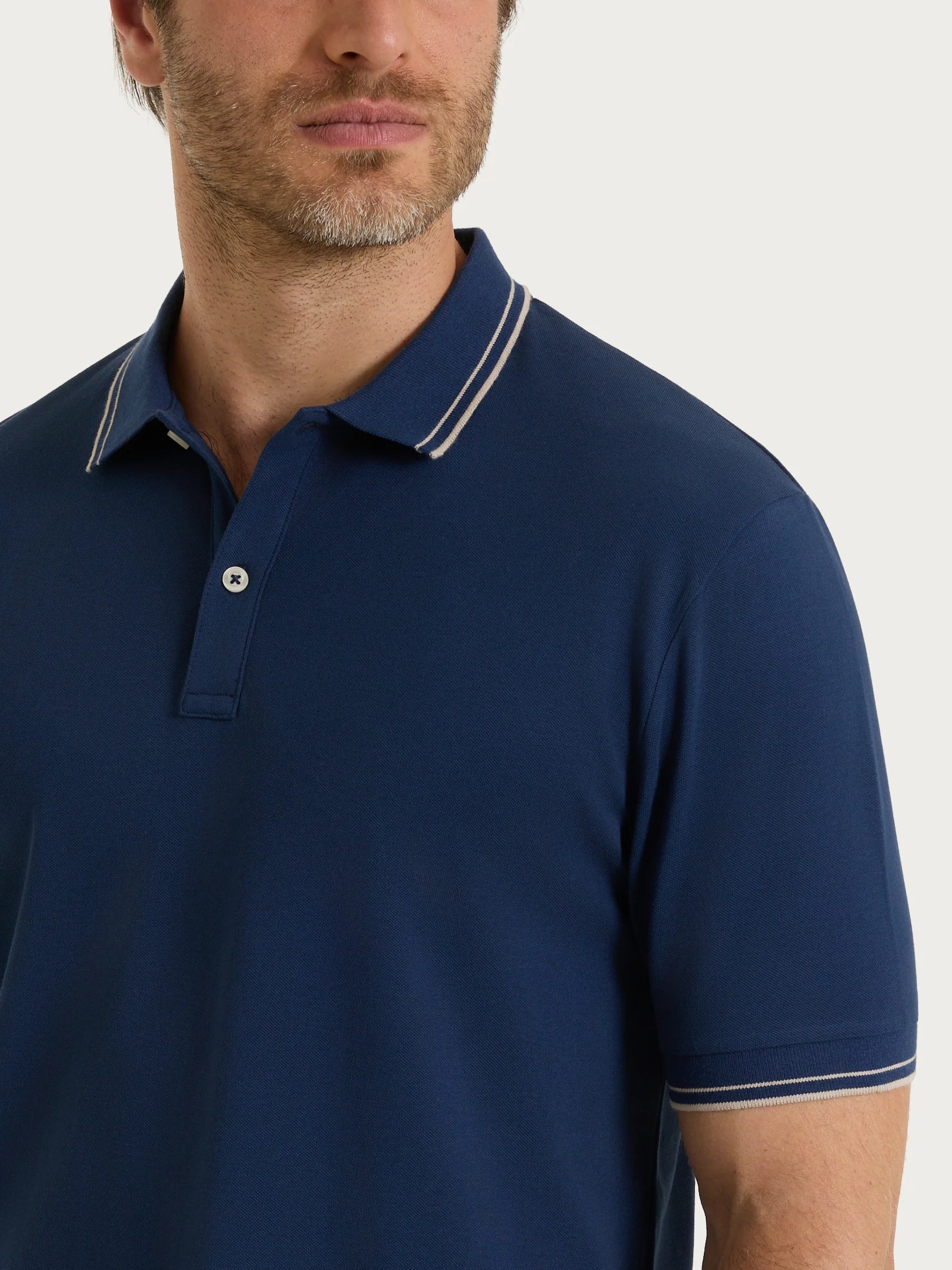 Polo in Eco Cotton Piquet Stretch - Fant. Naval Academy - Image 3