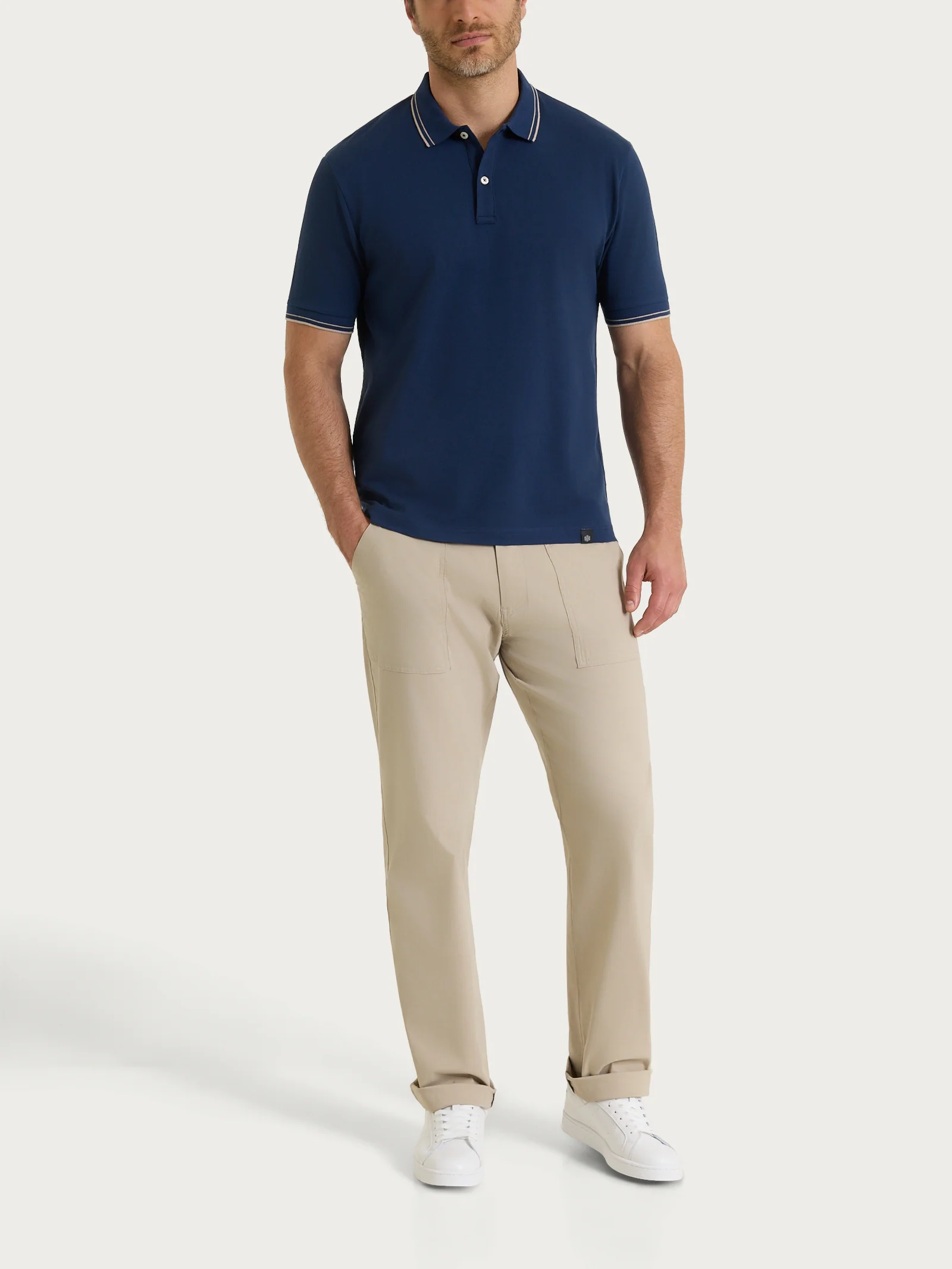 Polo in Eco Cotton Piquet Stretch - Fant. Naval Academy - Image 5