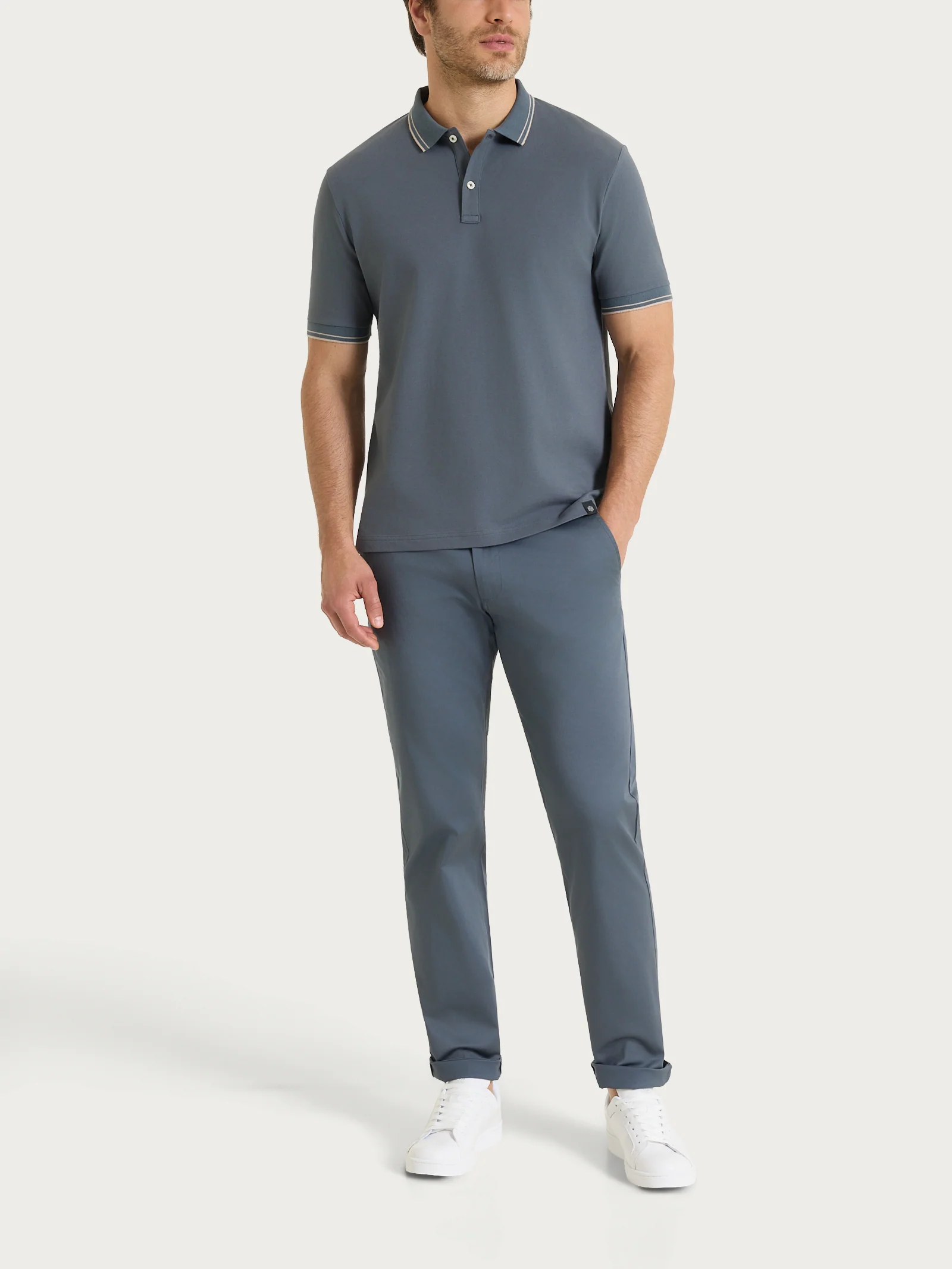 Polo in Eco Cotton Piquet Stretch - Fant. Turbulence - Image 5