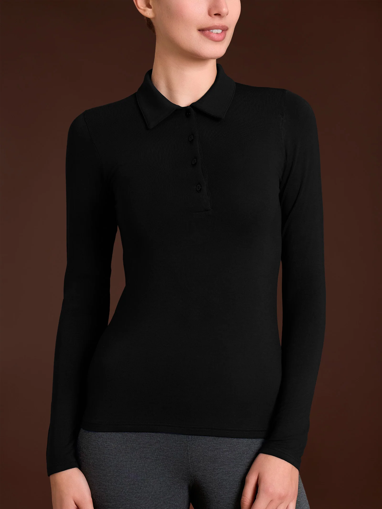 Polo in Eco Viscosa - Nero - Image 2