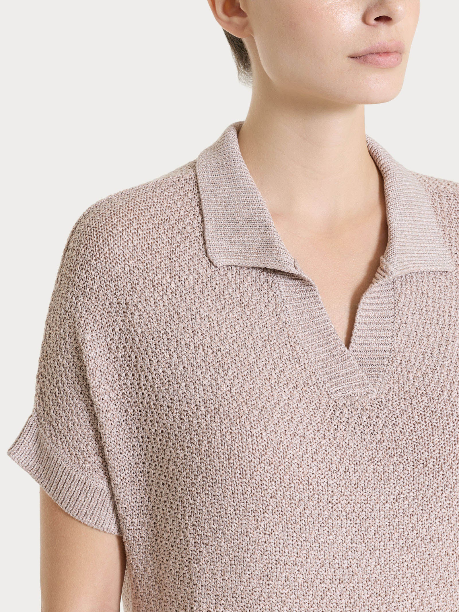 Polo in Lurex Rice Stitch - Sphinx - Image 3