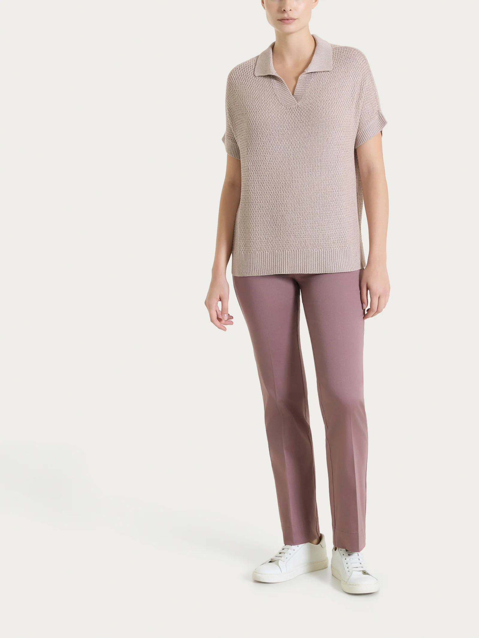 Polo in Lurex Rice Stitch - Sphinx - Image 5