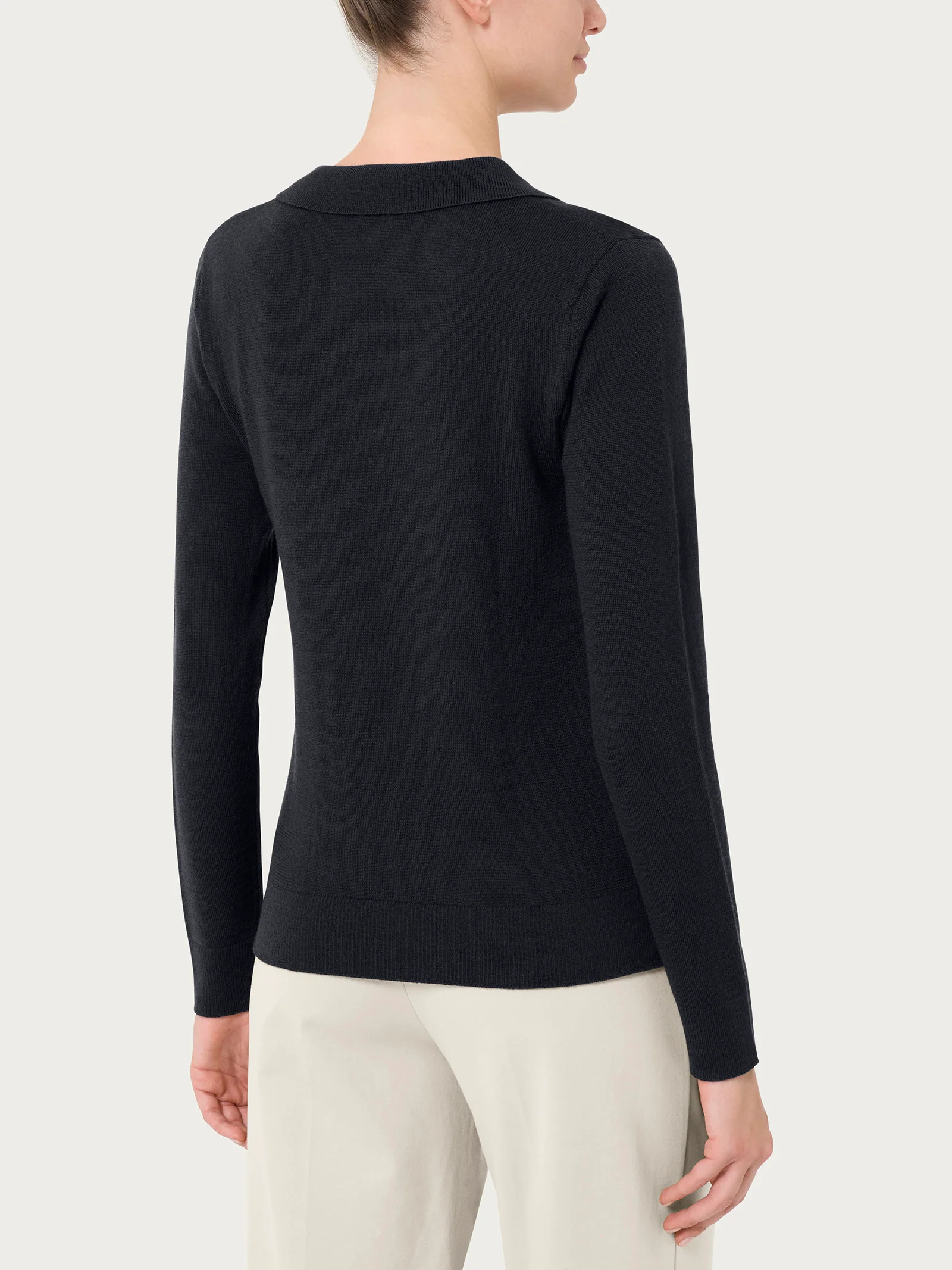 Polo in Merino Soft - Nero - Image 2