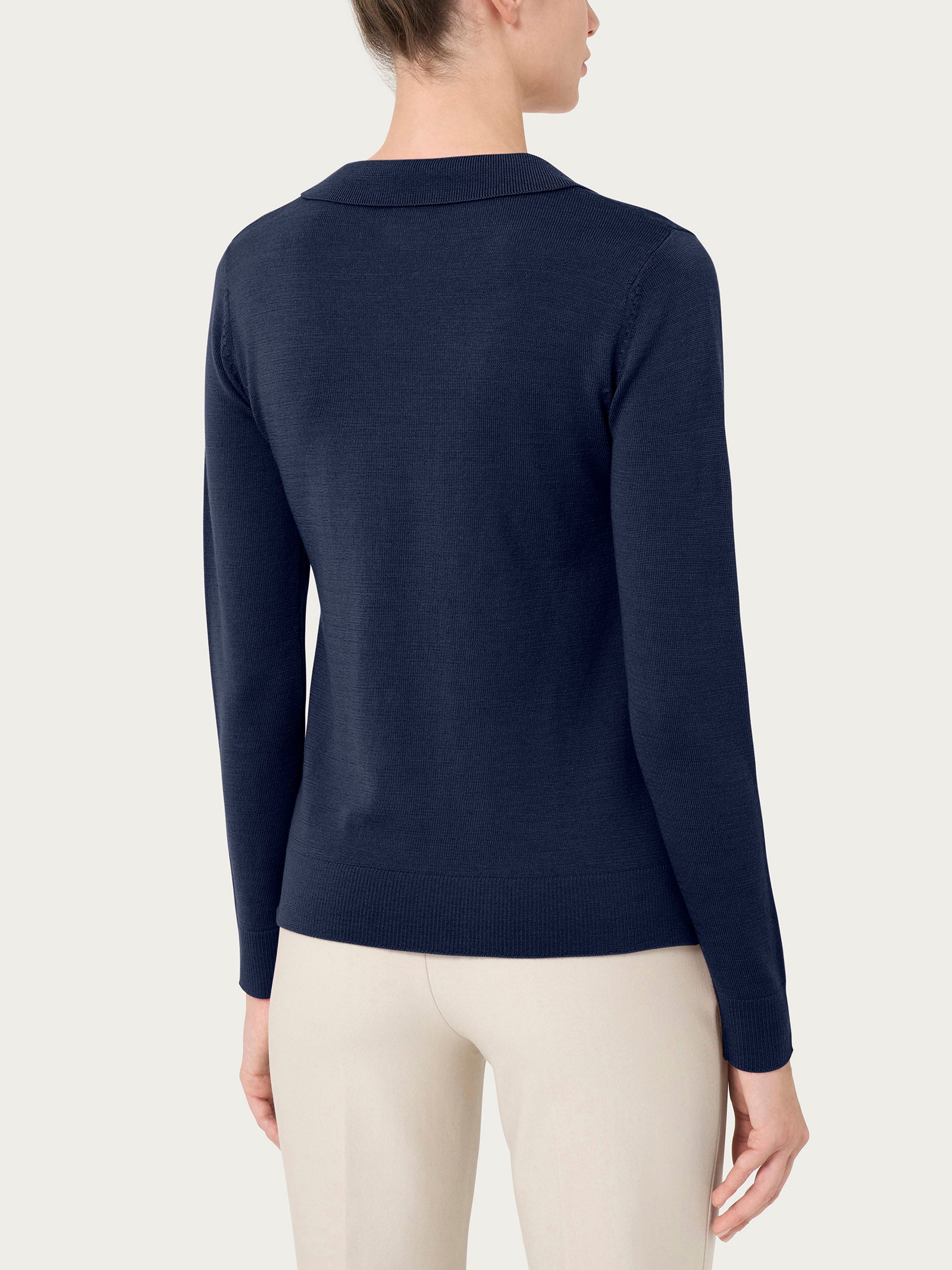 Polo in Merino Soft - Bleu - Image 2