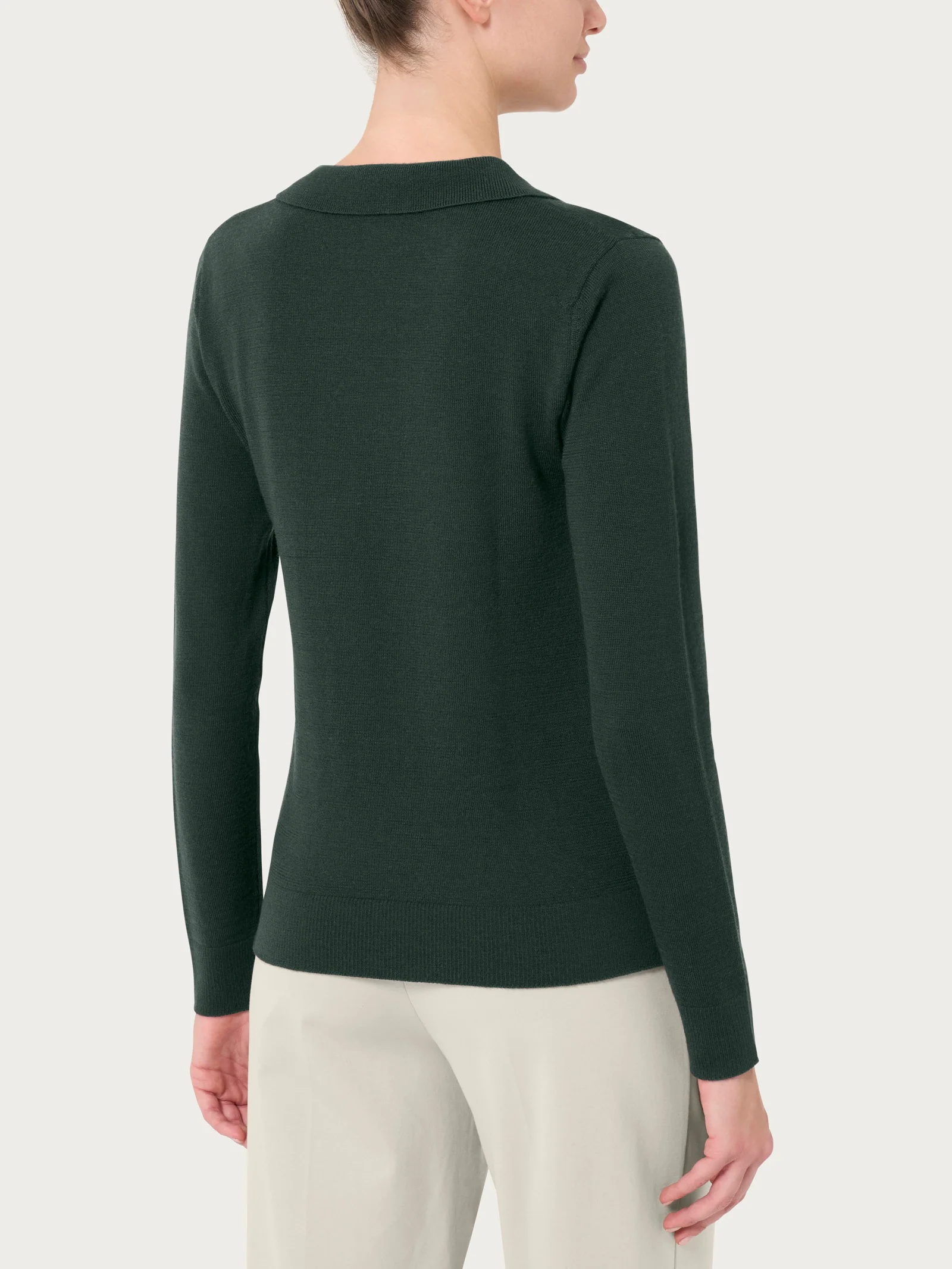 Polo in Merino Soft -  Kombu Green - Image 2