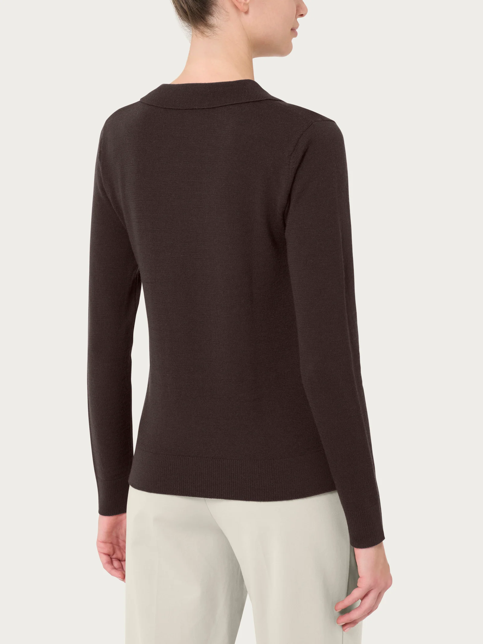Polo in Merino Soft - Chocolate Torte - Image 2
