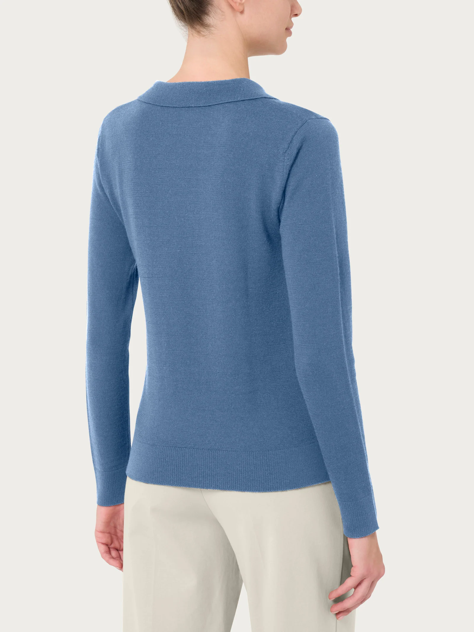 Polo in Merino Soft - Colony Blue - Image 2