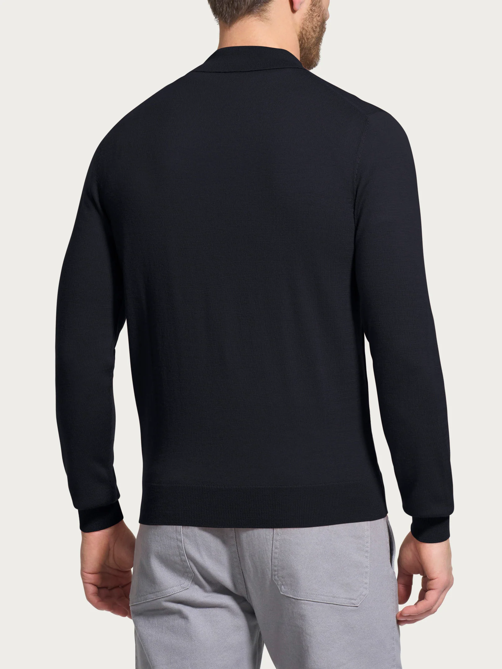 Polo in Merino Soft - Nero - Image 2