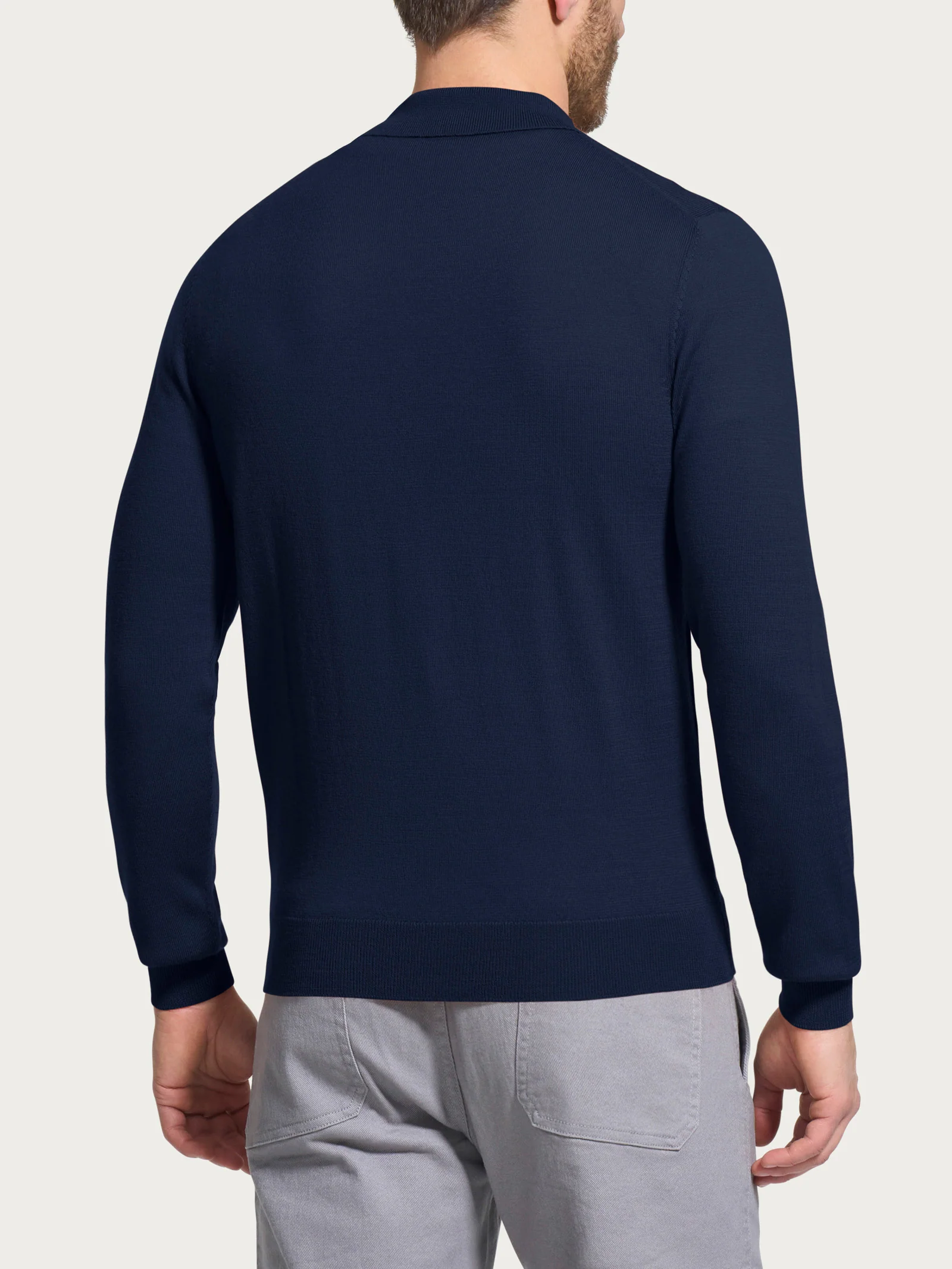 Polo in Merino Soft - Bleu - Image 2