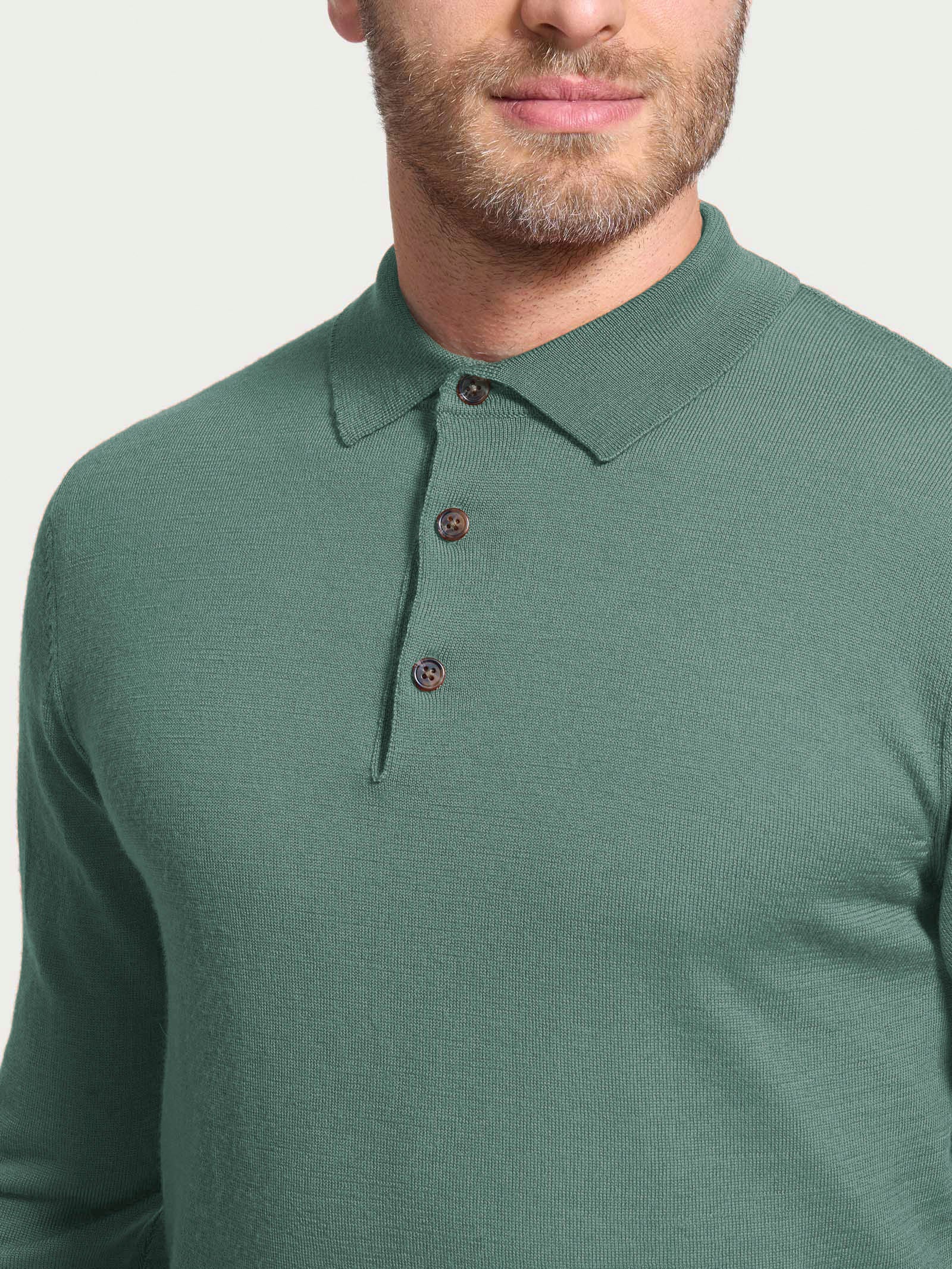 Polo in Merino Soft - Dark Forest  - Image 3