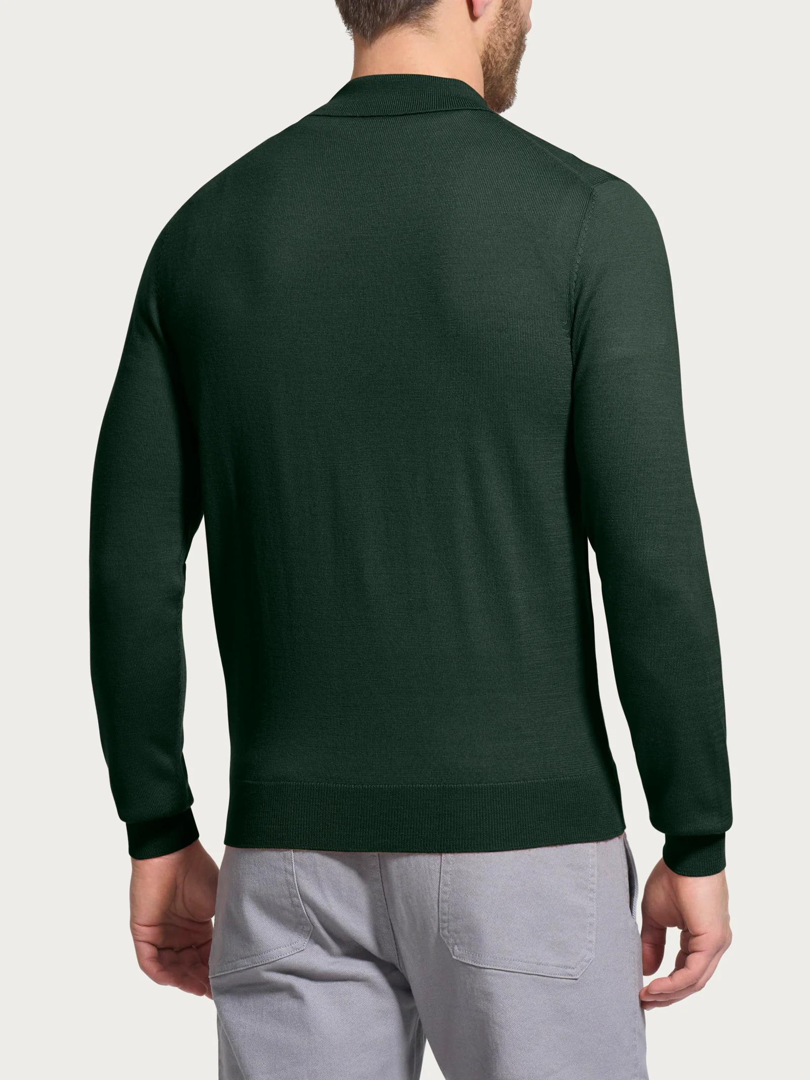 Polo in Merino Soft -  Kombu Green - Image 2