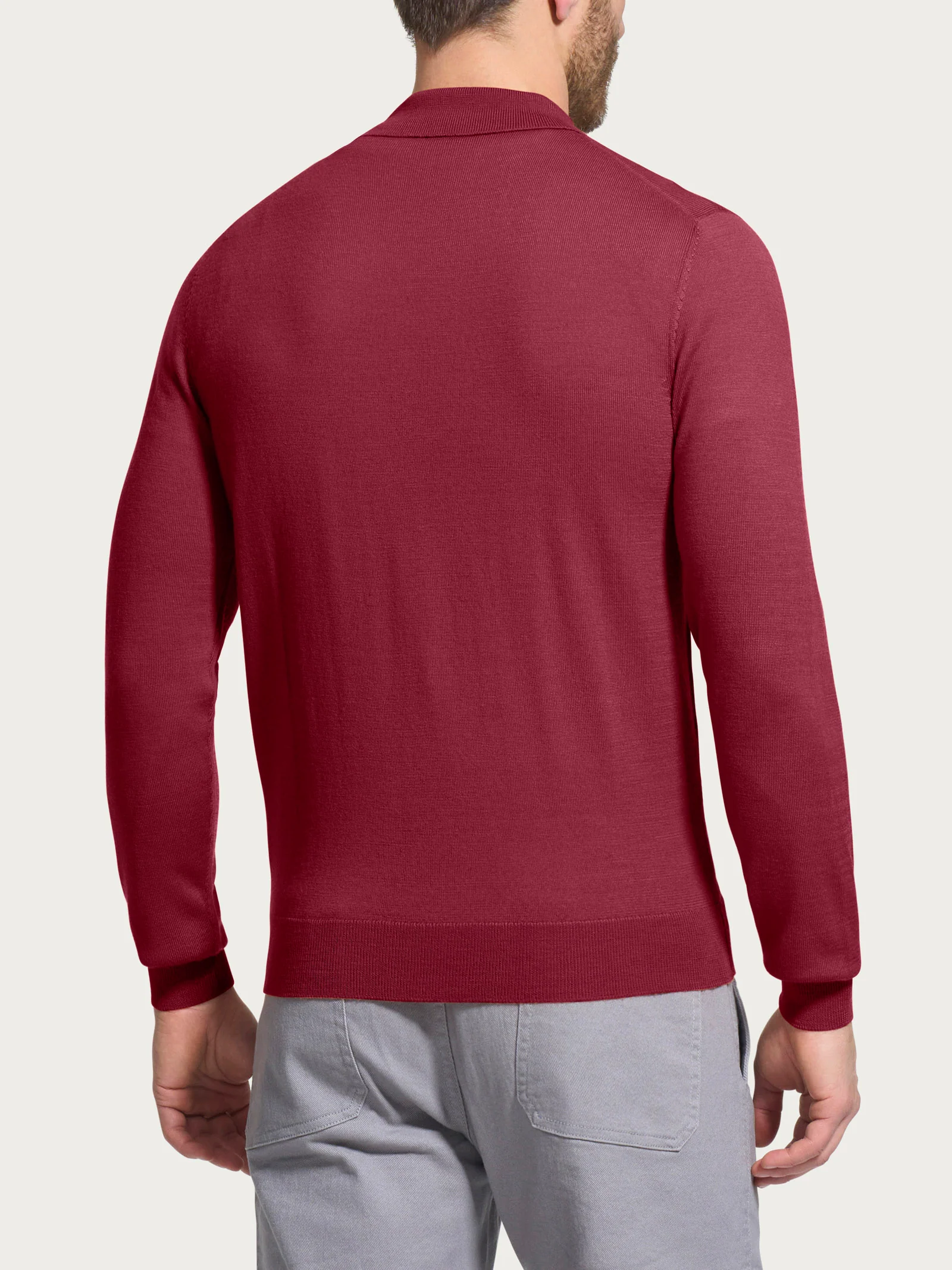 Polo in Merino Soft - Tibetan Red - Image 2