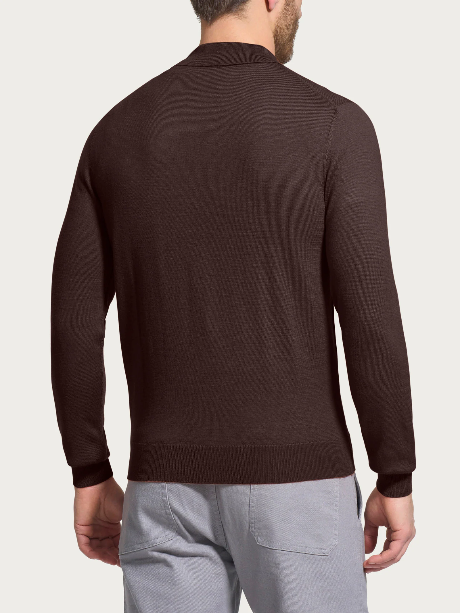 Polo in Merino Soft - Chocolate Torte - Image 2