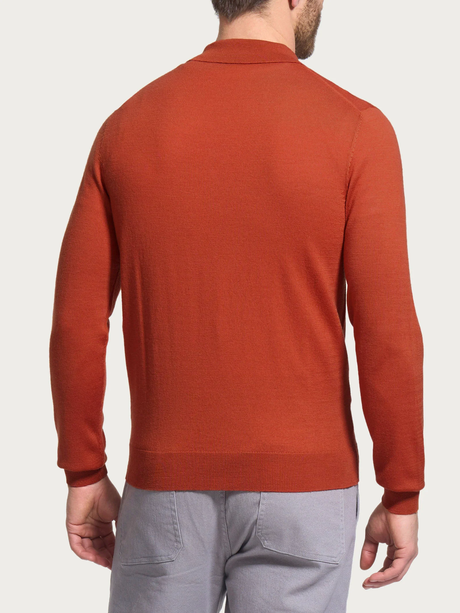 Polo in Merino Soft - Rust - Image 2