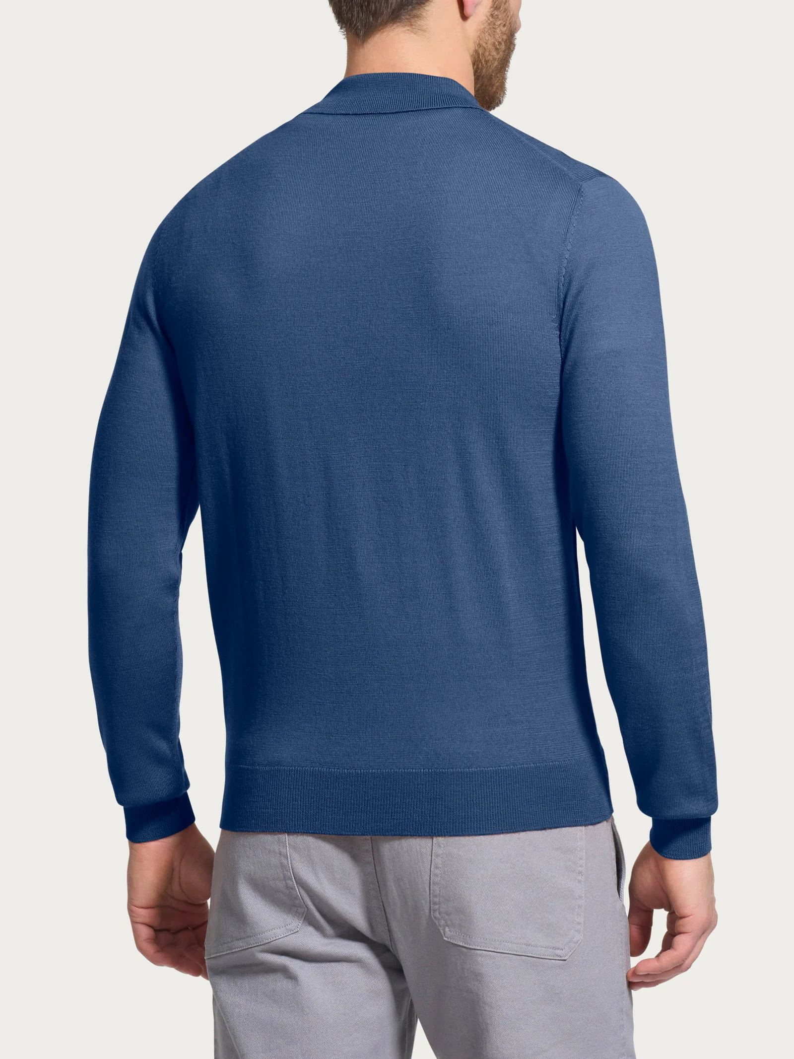 Polo in Merino Soft - Gray Blue - Image 2