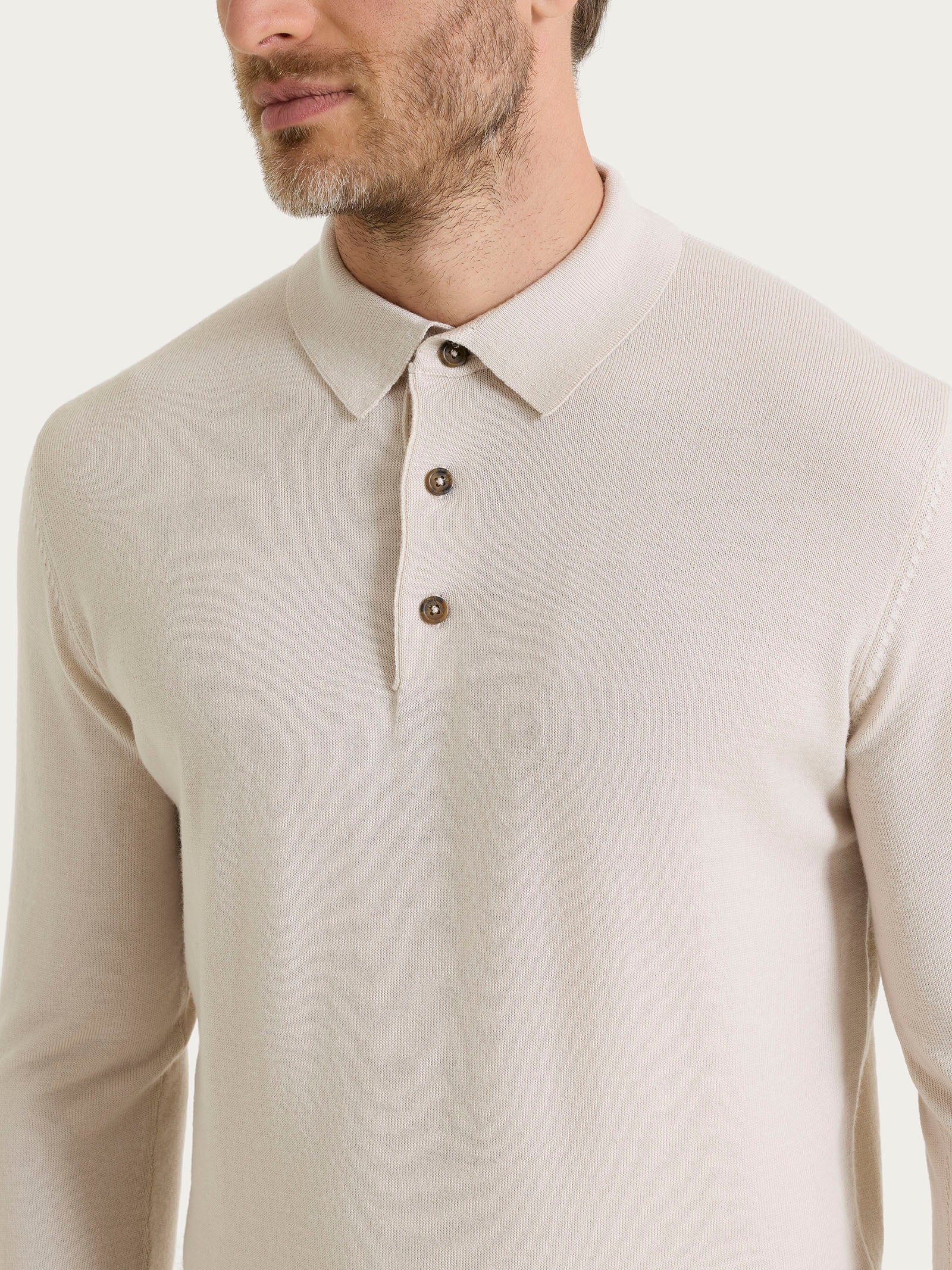 Polo in Merino Soft - Gray Blue - Image 3