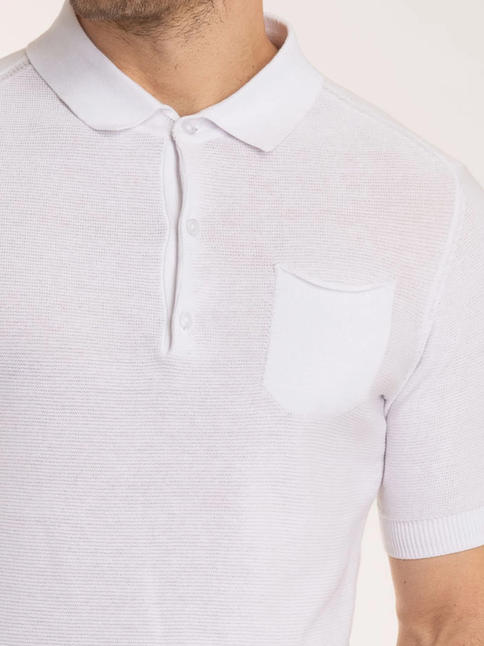 Polo Punto Links in puro cotone - Bianco - Image 3