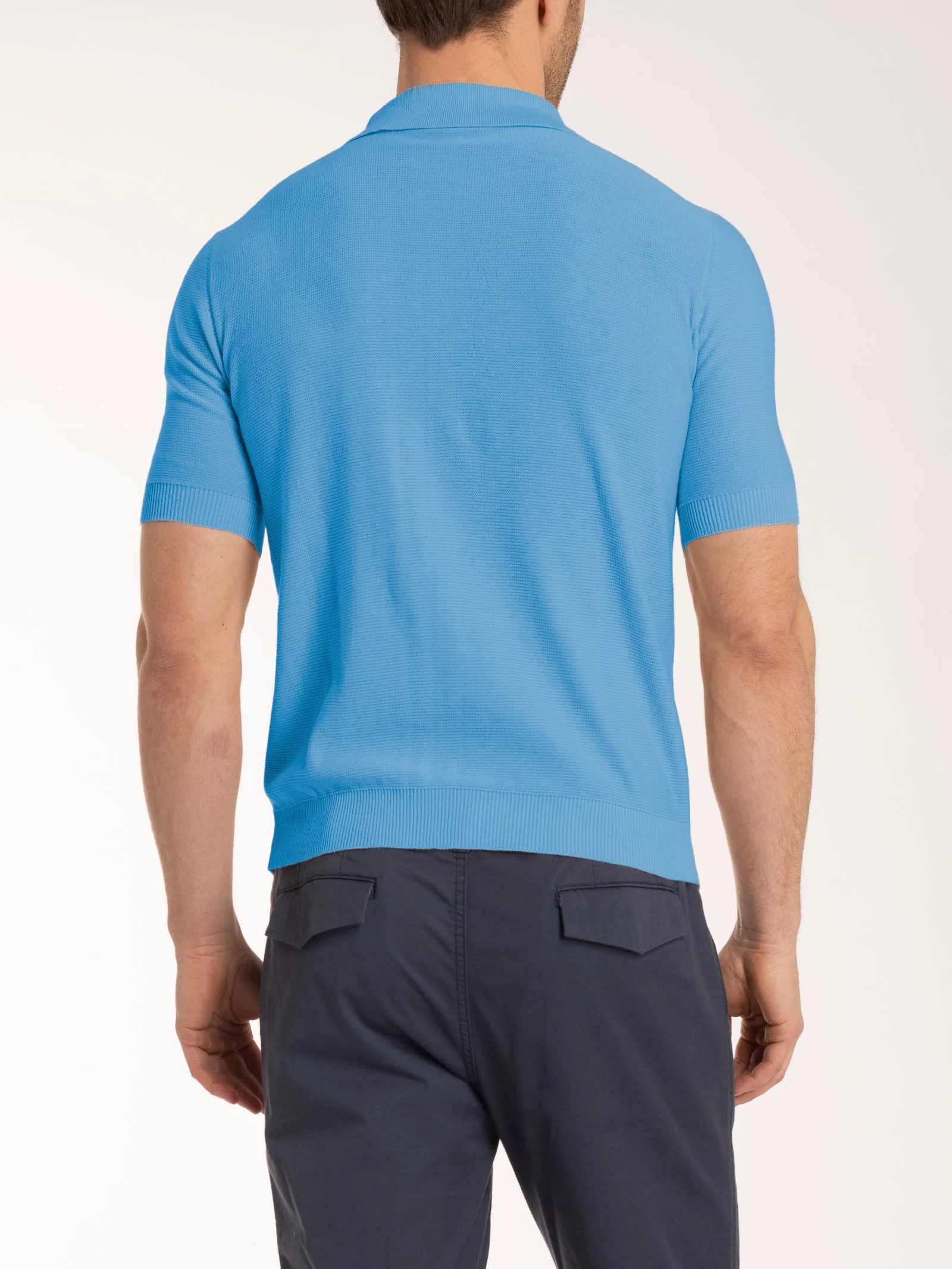 Polo Punto Links in puro cotone - Azure Blue - Image 2