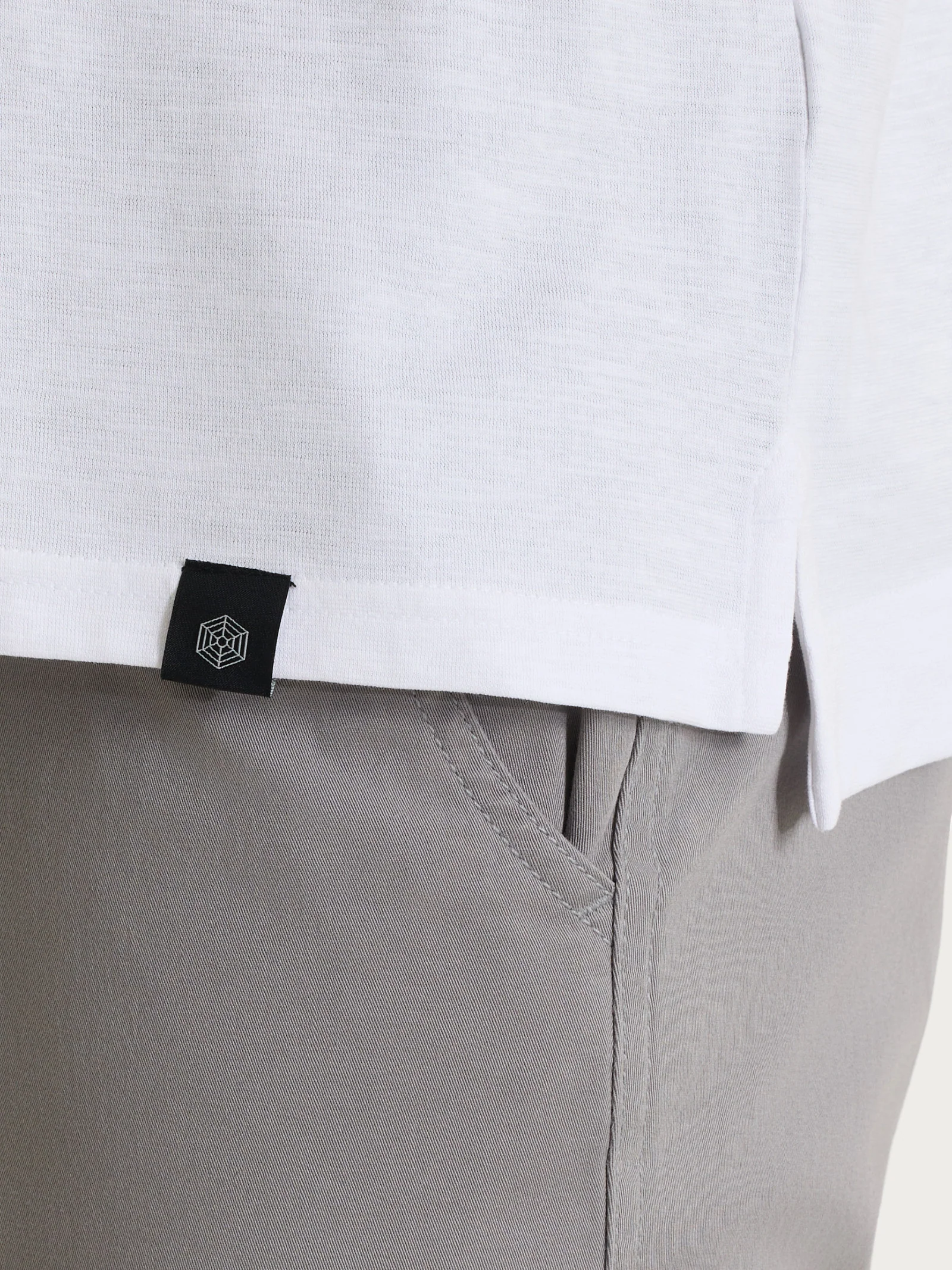 Polo tinta unita in Slub Jersey di Cotone - Bianco - Image 4