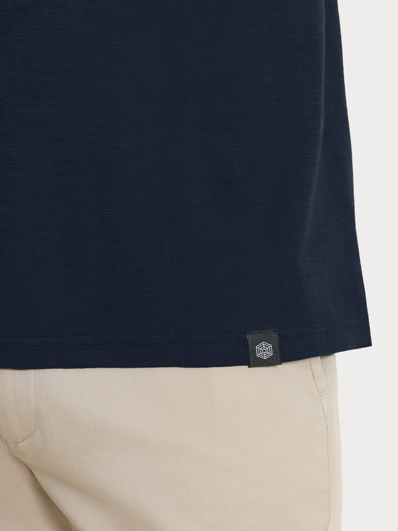 Polo tinta unita in Slub Jersey di Cotone - Bleu - Image 4