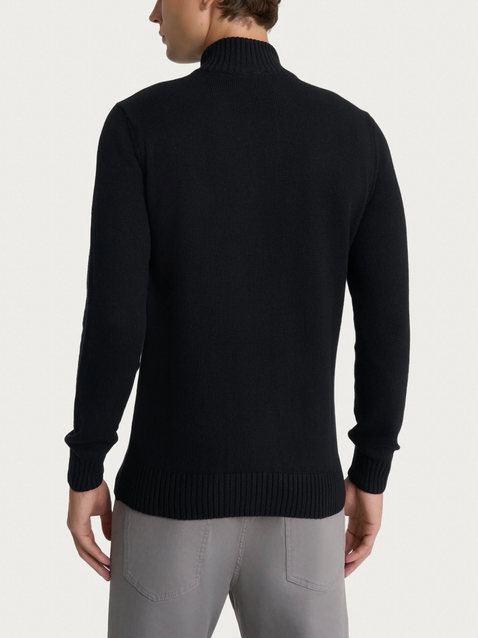 Pull con bottoni in Nice Wool - Nero - Image 2