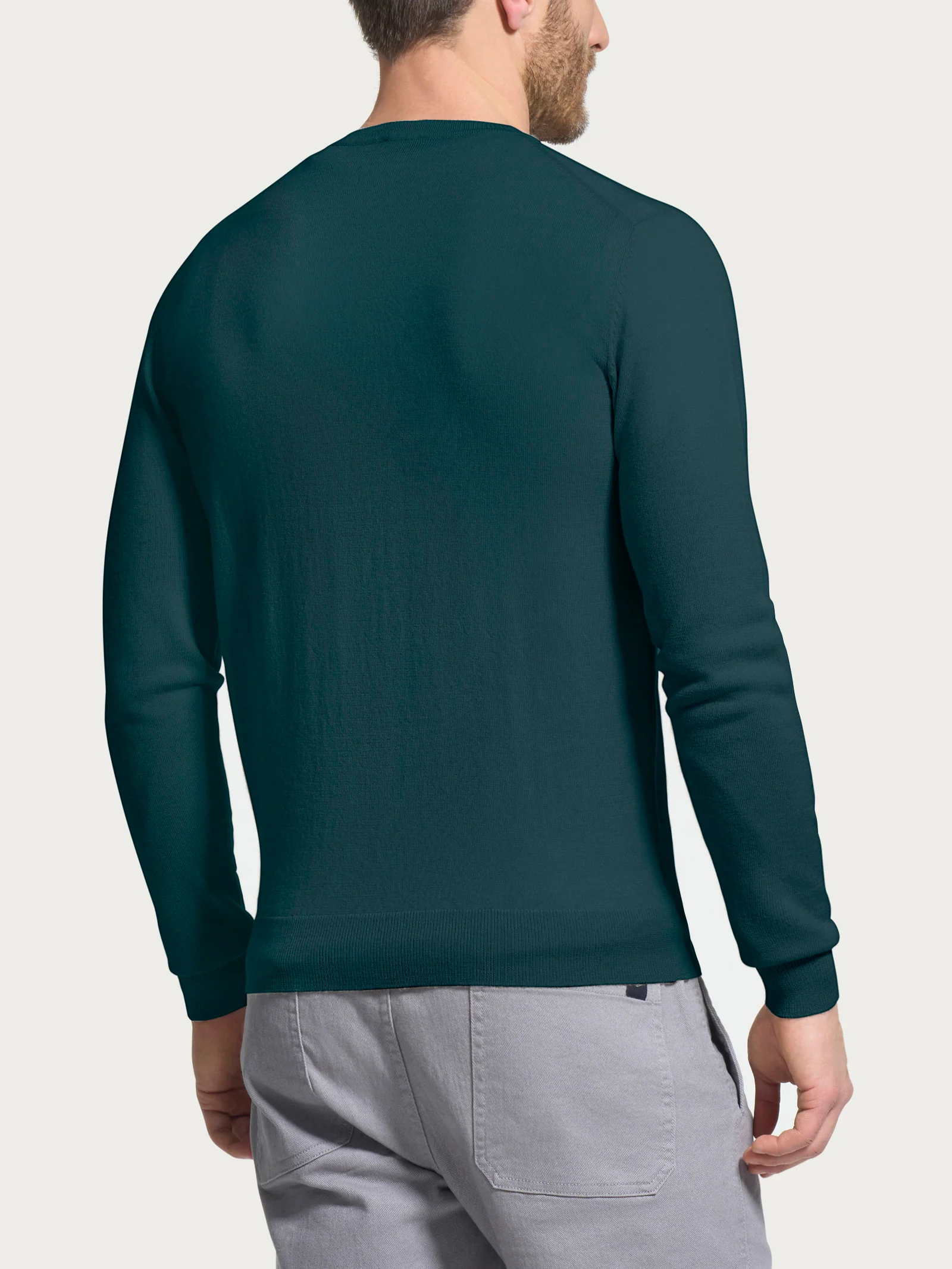 Pull girocollo a maglia unita in Merino Soft - Ponderosa Pine - Image 2