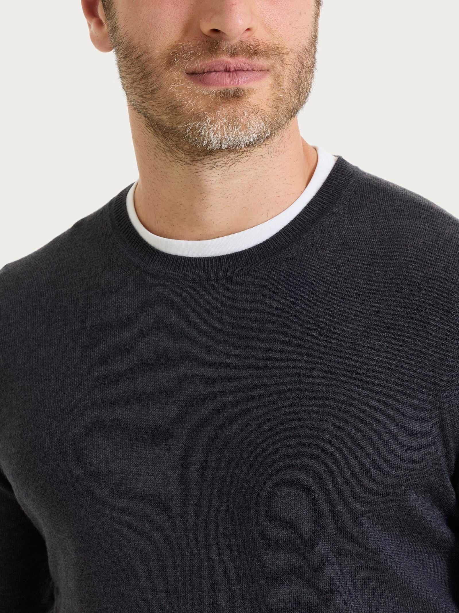 Pull girocollo a maglia unita in Merino Soft - Ponderosa Pine - Image 3