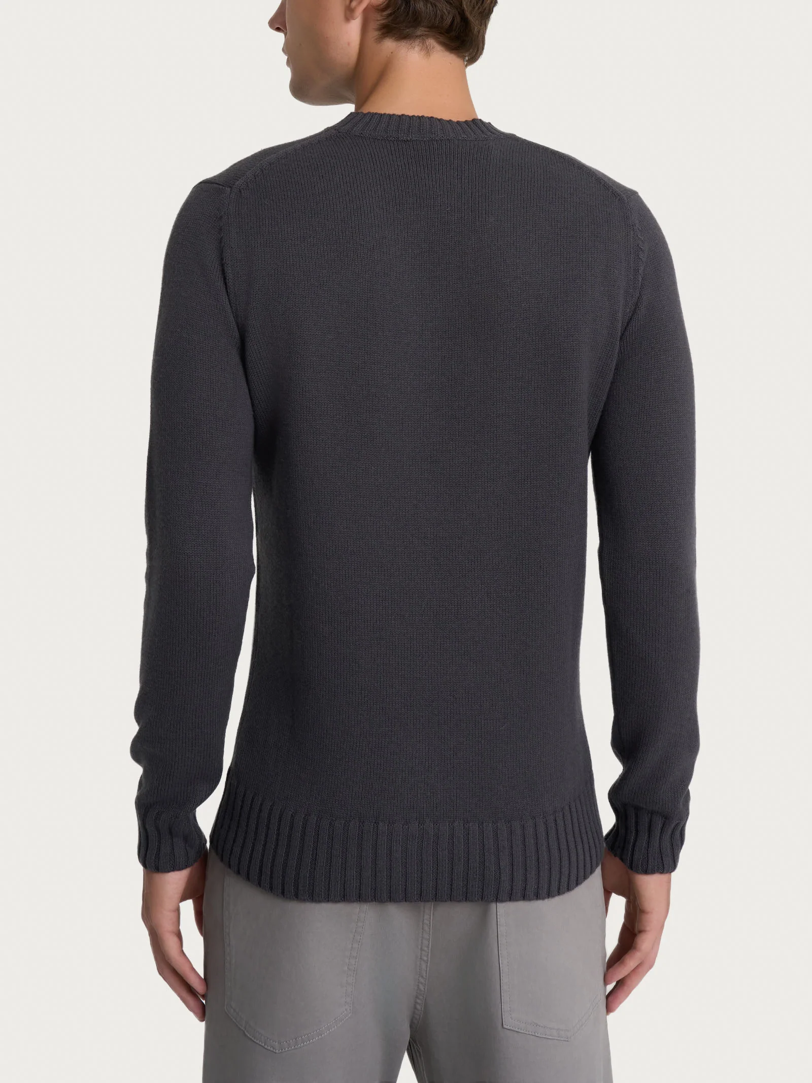 Pull girocollo in filato Nice Wool - Ematite - Image 2