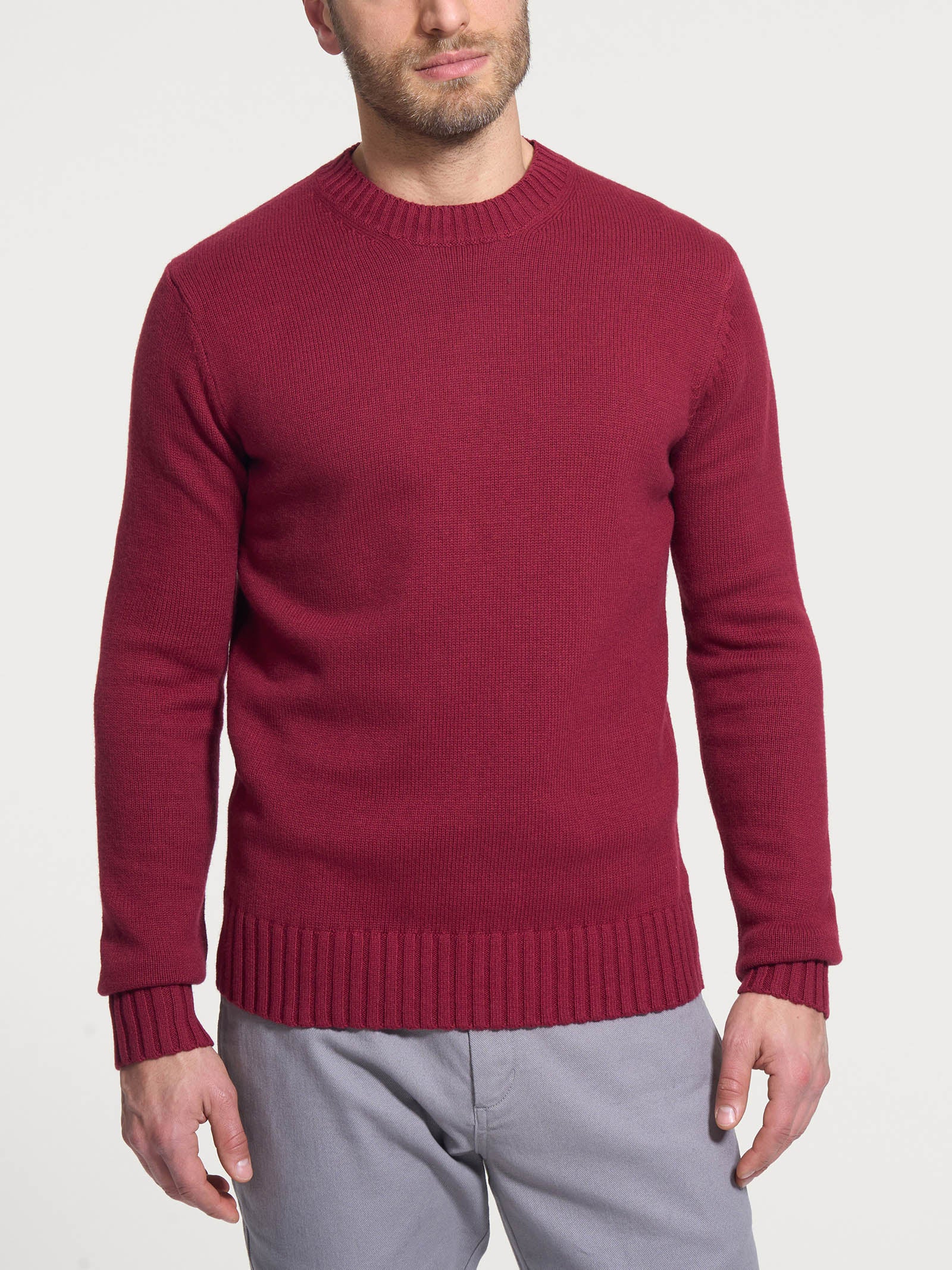 Pull girocollo in filato Nice Wool - Tibetan Red