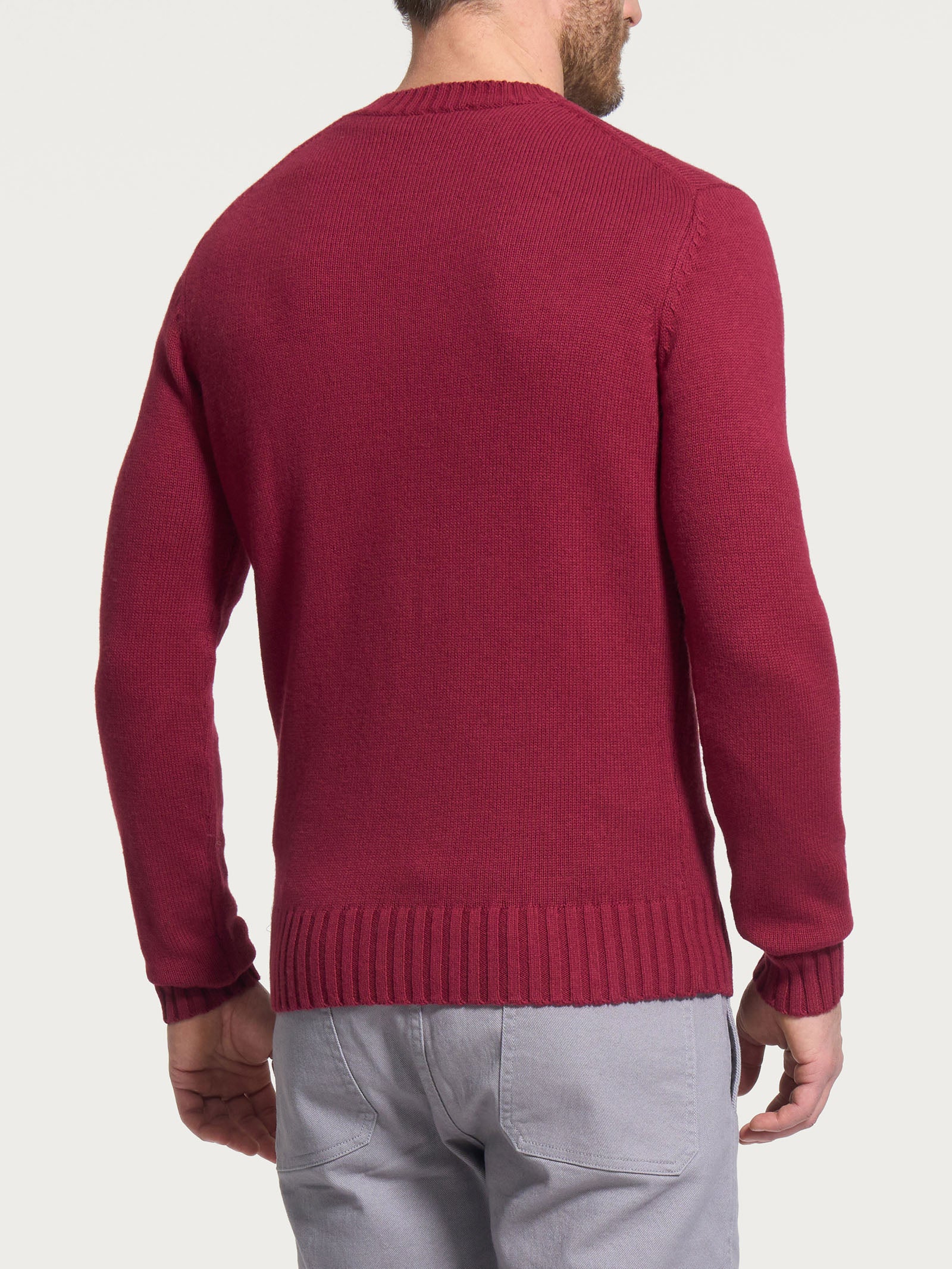 Pull girocollo in filato Nice Wool - Tibetan Red - Image 2