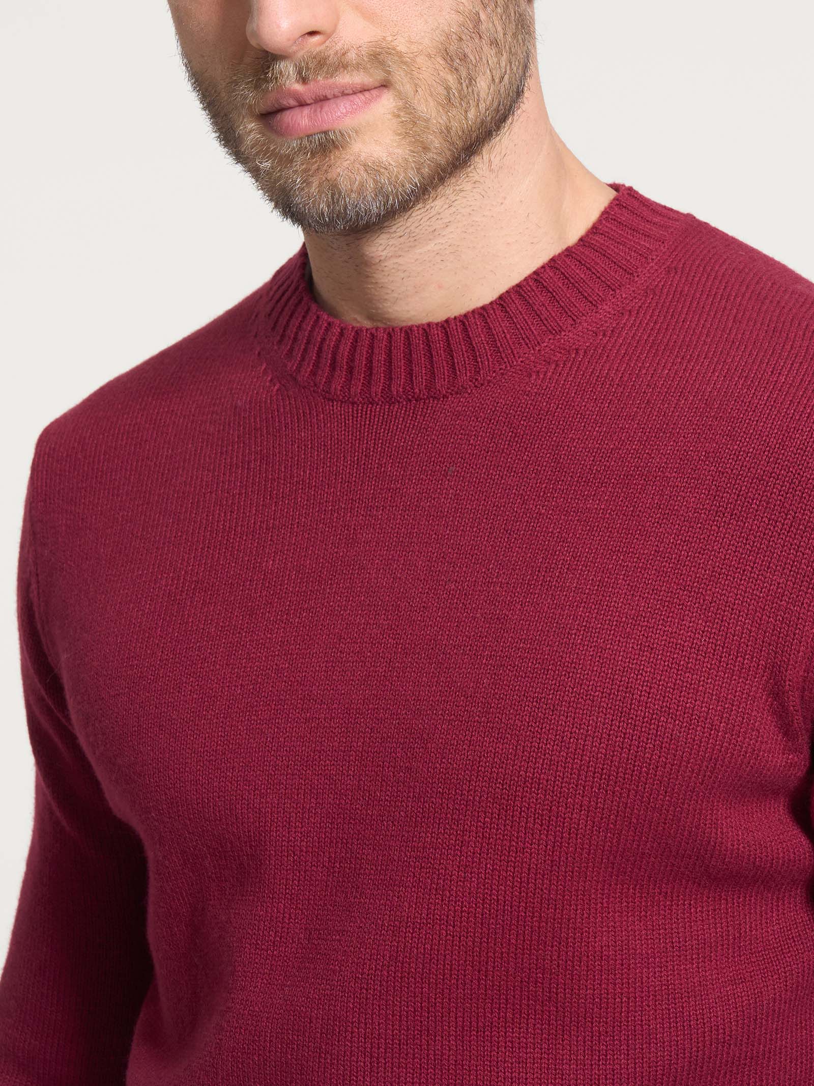 Pull girocollo in filato Nice Wool - Tibetan Red - Image 3