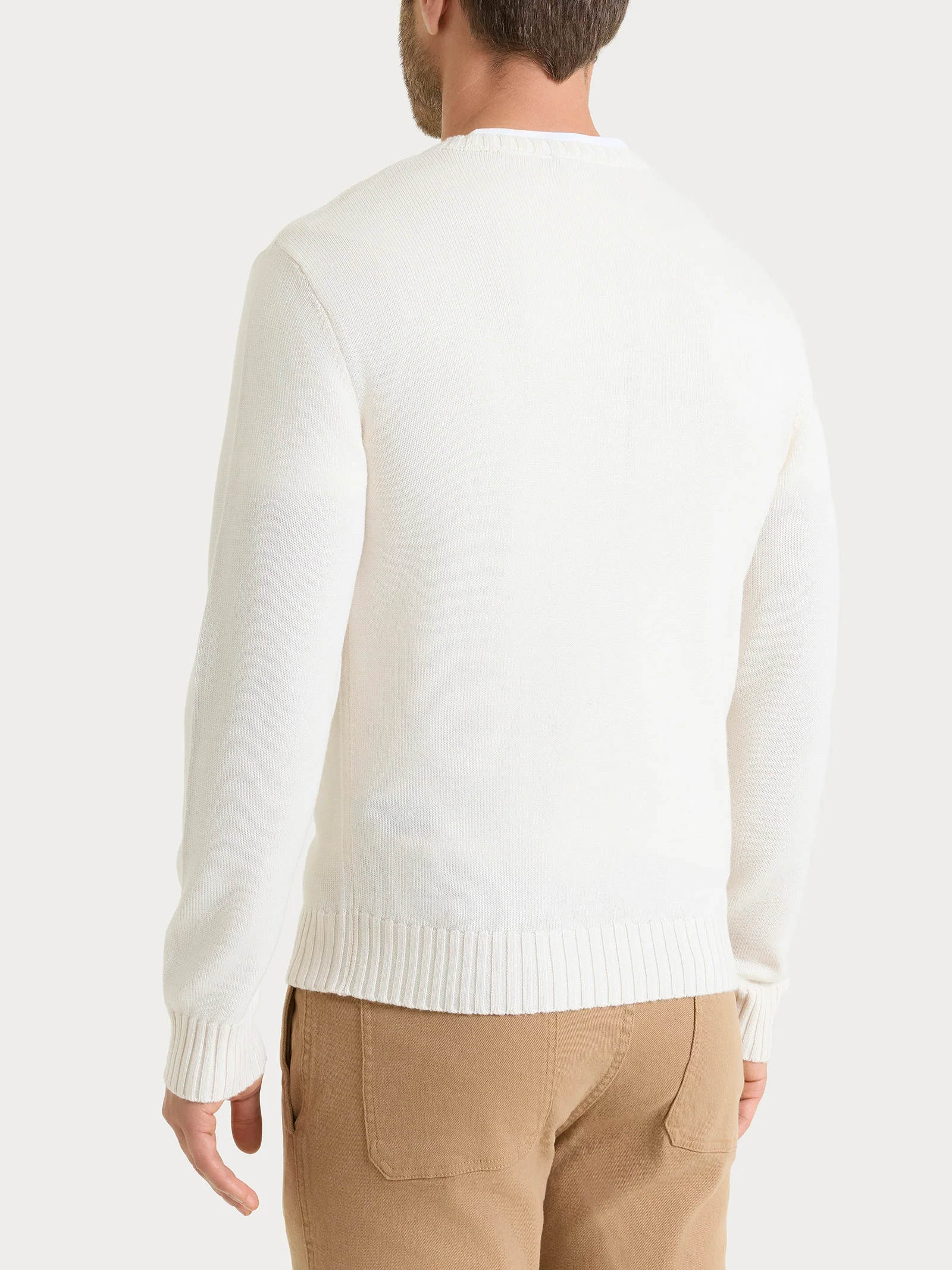Pull girocollo in Merino Soft - Avorio - Image 2
