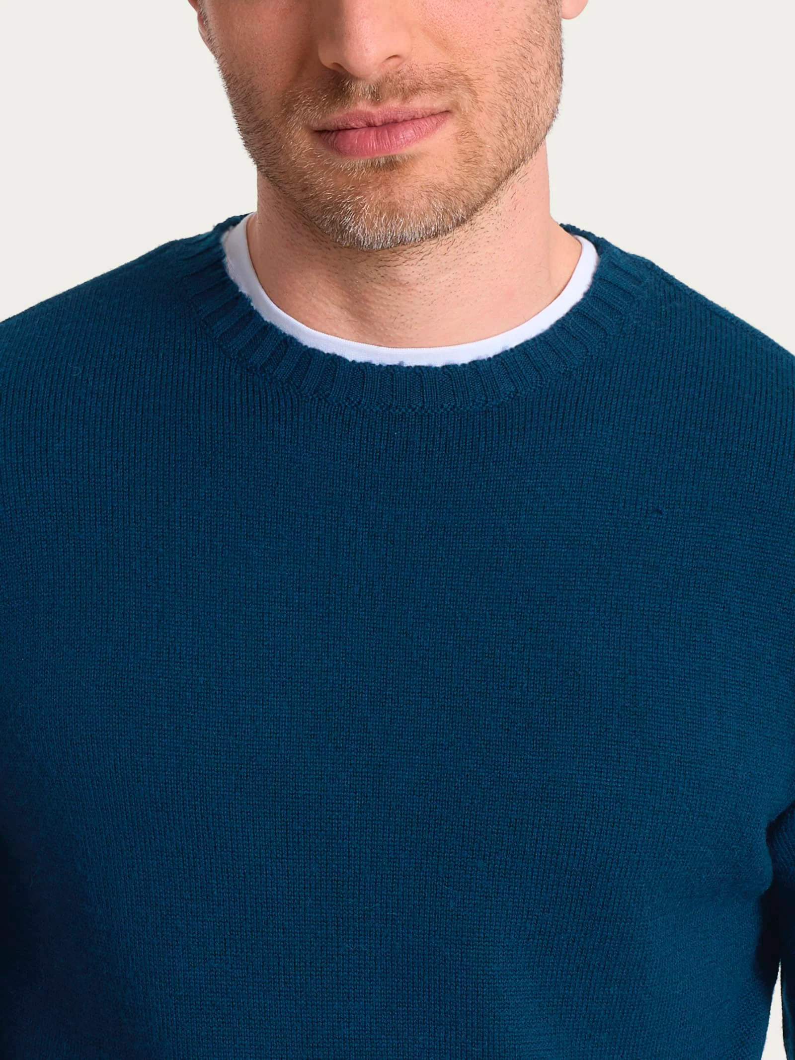 Pull girocollo in Merino Soft - Aviazione - Image 3