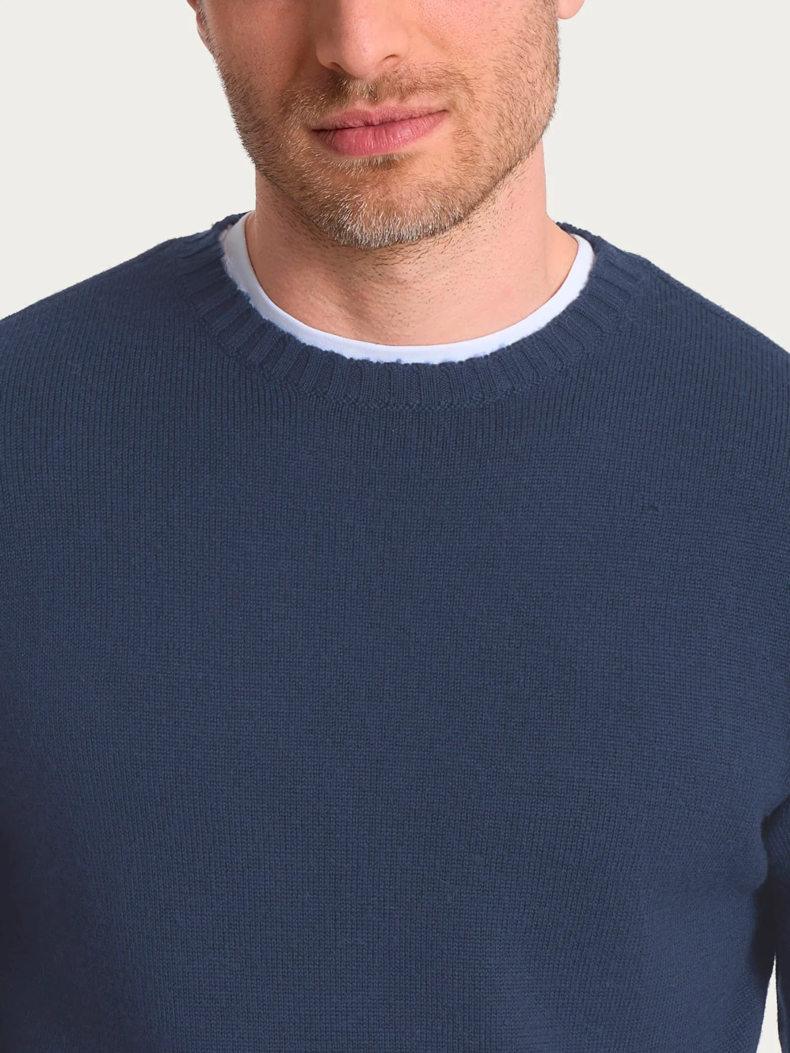 Pull girocollo in Merino Soft - Indigo - Image 3