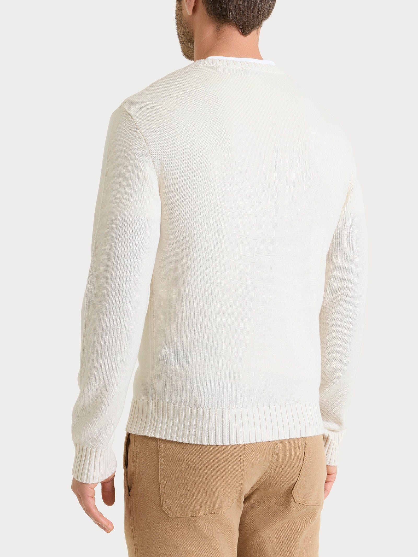Pull girocollo in Merino Soft - Champignon - Image 2